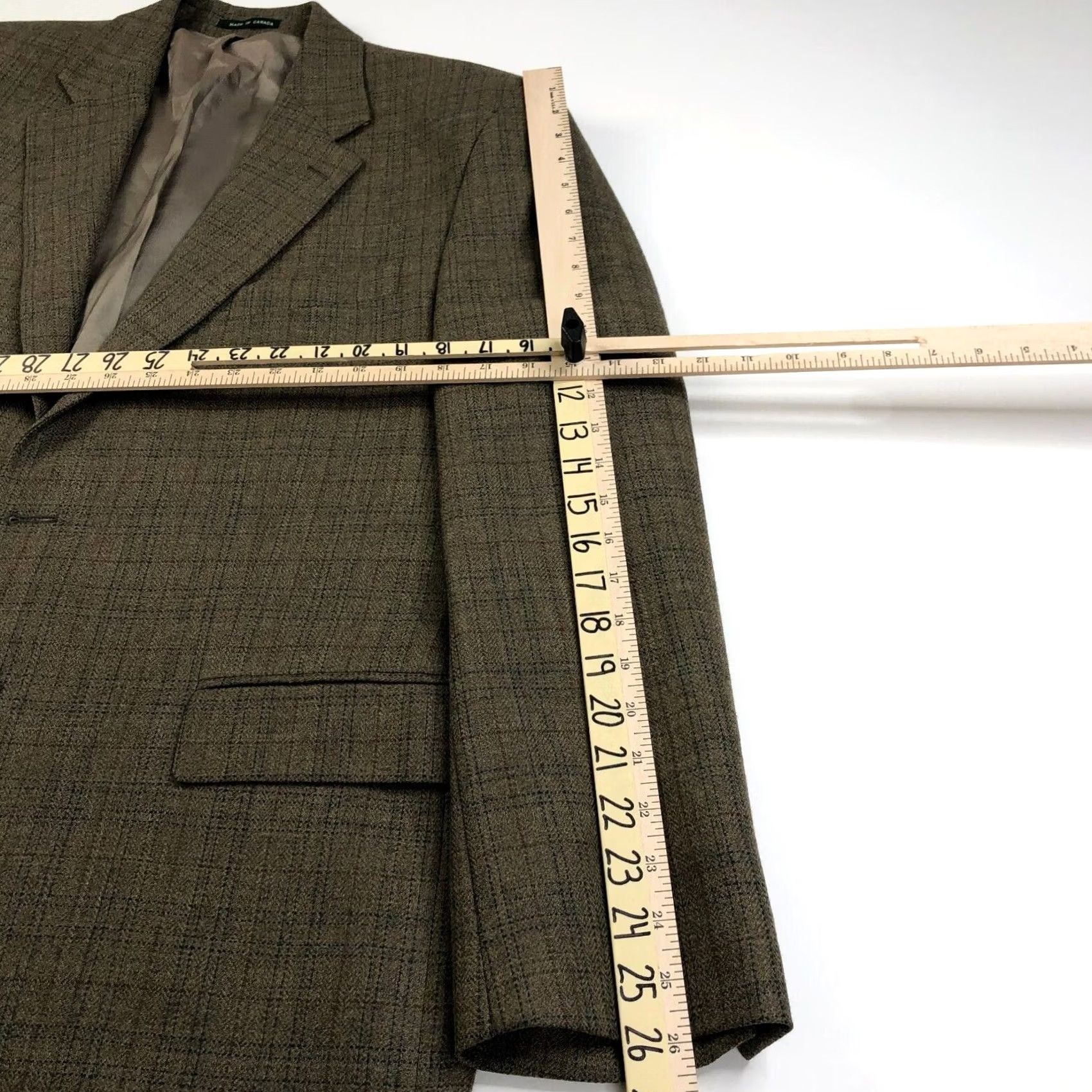 Chaps Chaps Ralph Lauren Two-Button Sport Coat Jacket Brown 45 100% Lambs Wool Notch Lapel Single-Vented Suit Jacket Regular Men's Clothes Plaid Vintage: No Size 48R - 7 Thumbnail