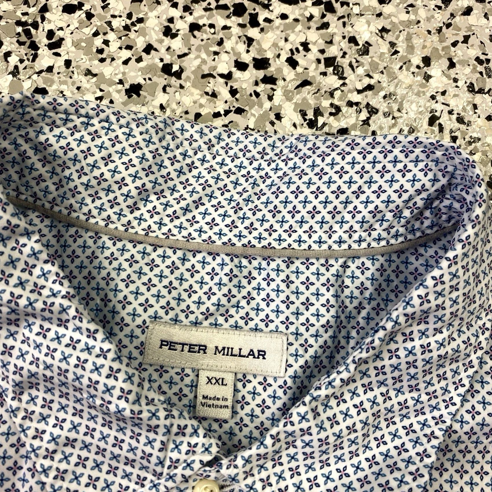 Peter Millar Peter Millar Shirt Button-Up Short Sleeve Mens 2XL Geometric Print Multicolor Casual Formal Breathable Cotton Size US XXL / EU 58 / 5 - 3 Thumbnail