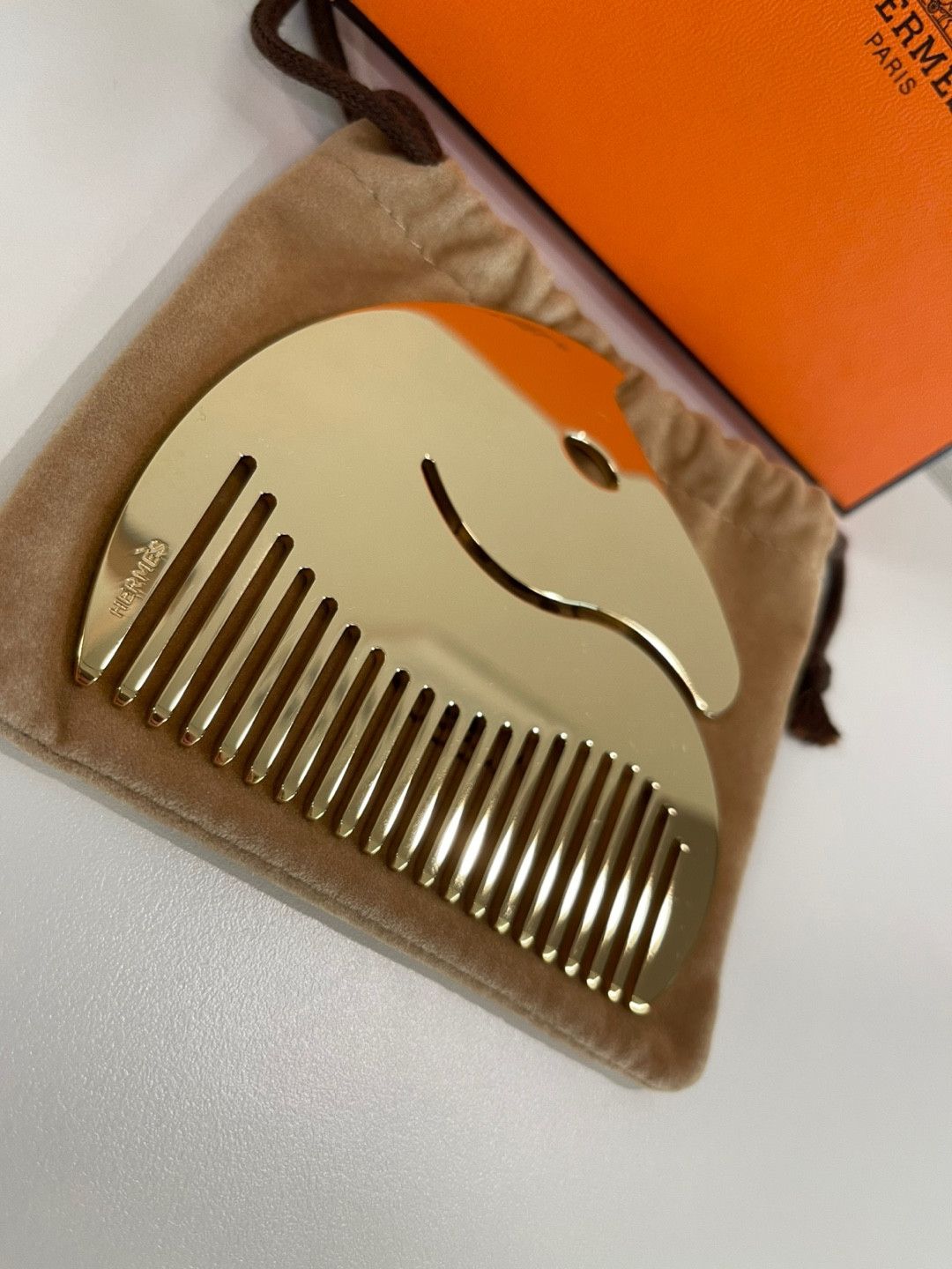 Hermes Horse Cheval Gold Metal Comb Super Rare!!!