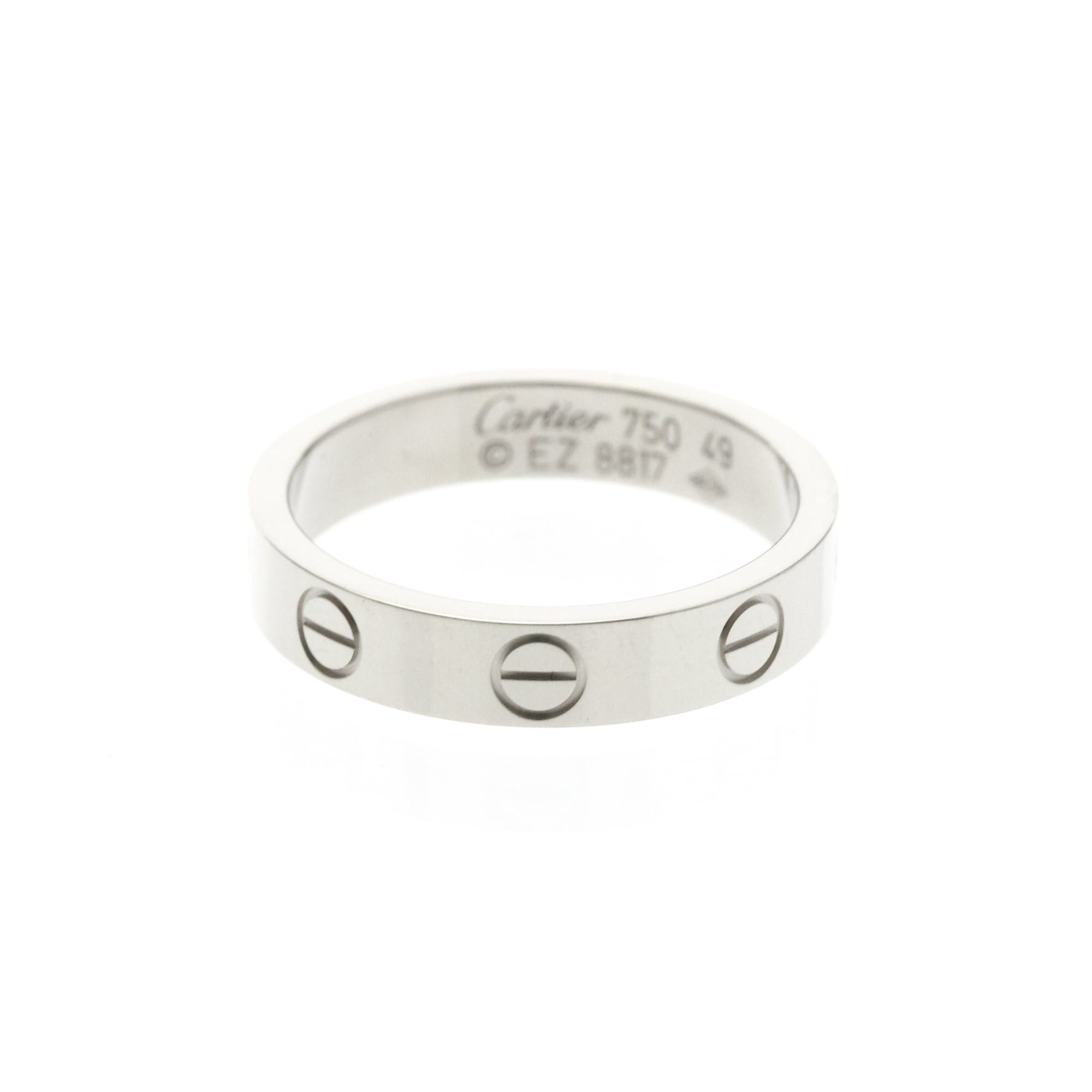 Cartier Cartier Mini Love Ring White Gold (18K) Fashion No Stone Band Ring Silver Size ONE SIZE - 1 Thumbnail