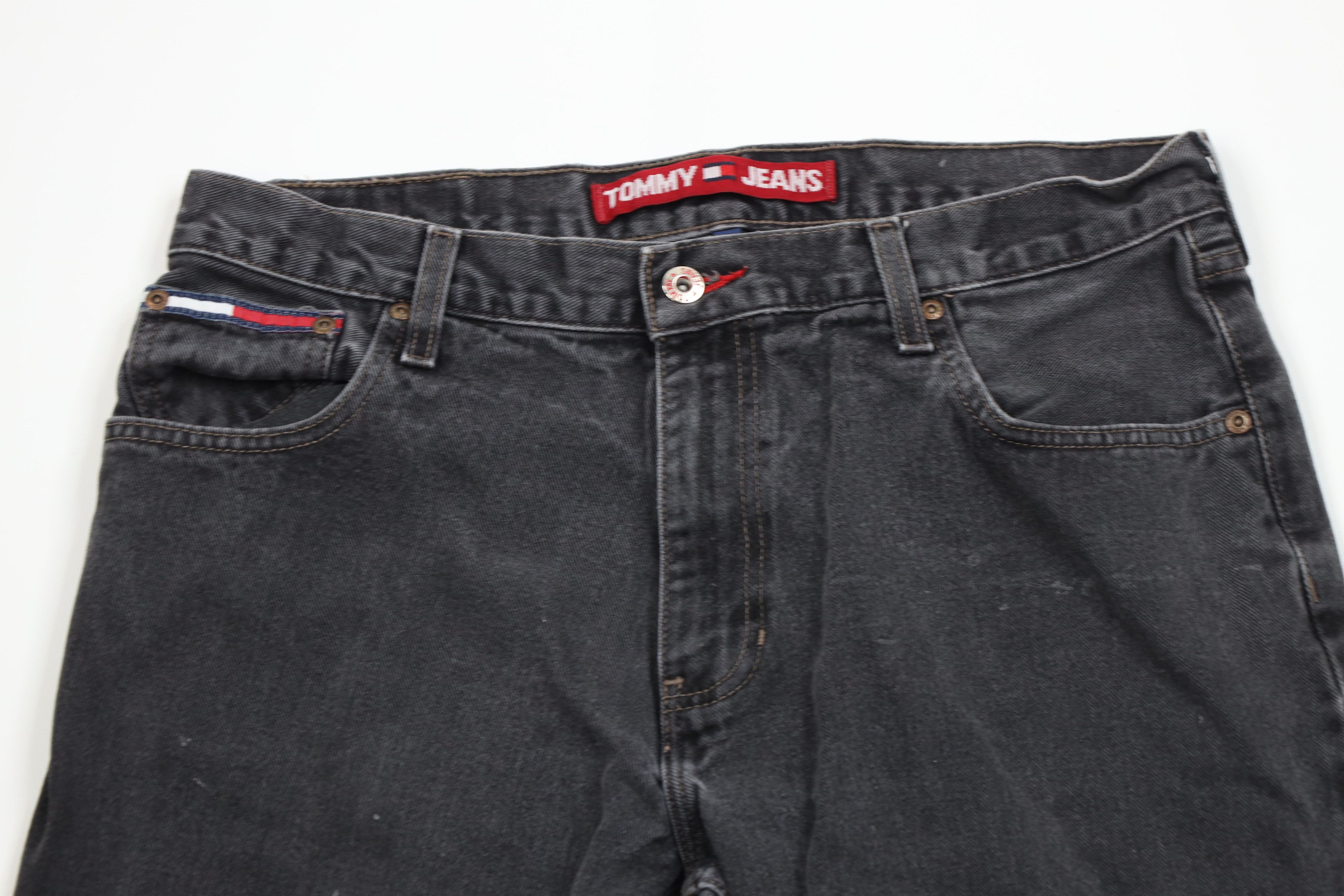 Tommy Hilfiger Vintage 90s Tommy Hilfiger Spell Out Wide Leg Denim Jeans Size US 33 - 2 Thumbnail