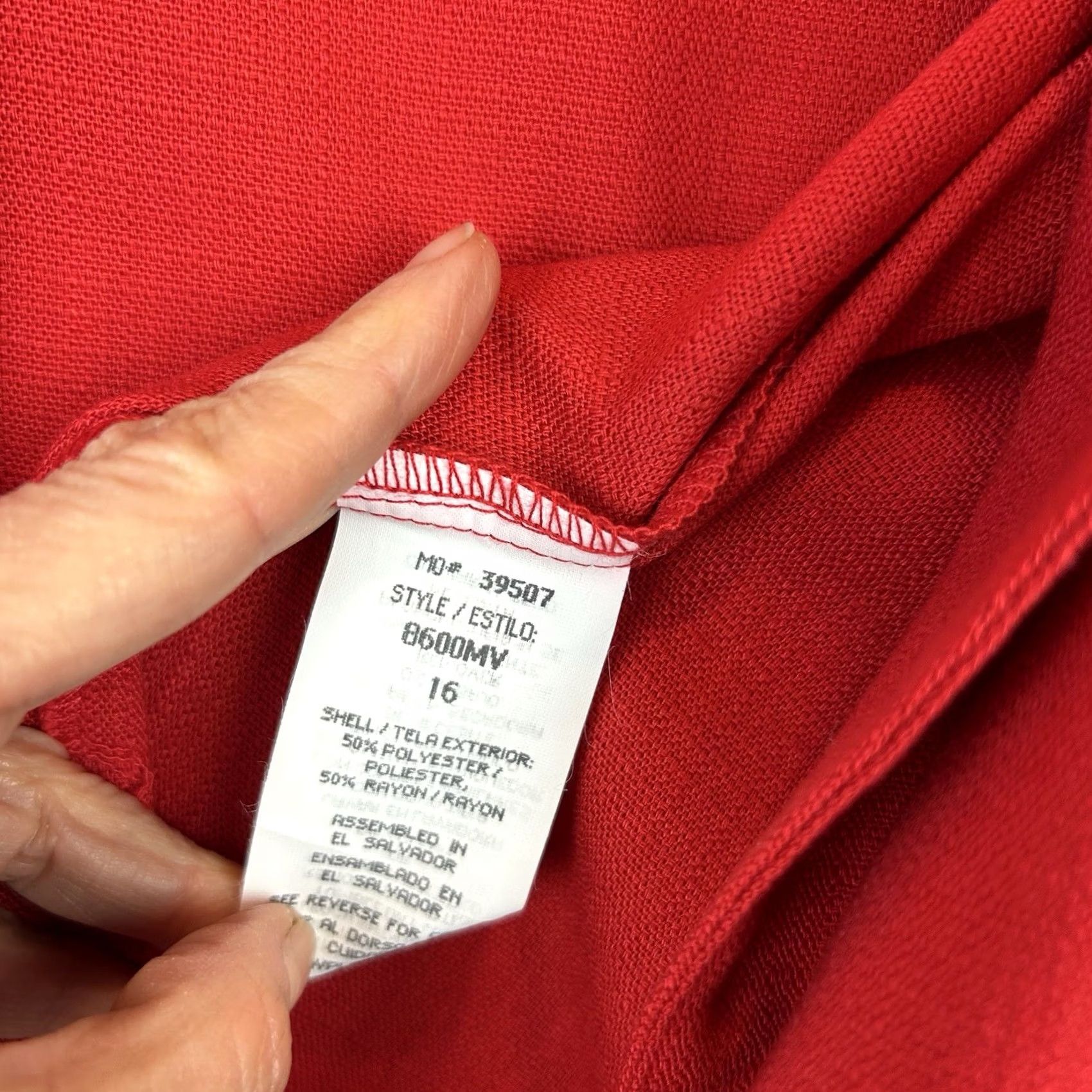 Vintage VINTAGE Red 1 Button Blazer Jacket Womens 16 Retro Holiday Office Career Size XXL / US 16-18 / IT 52-54 - 7 Thumbnail