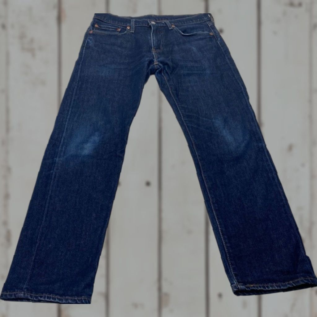 Levi's Levi's Premium 505 Jeans Mens 31x30 Blue Denim Straight Leg Stretch Big E Tab Size US 31 - 1 Thumbnail