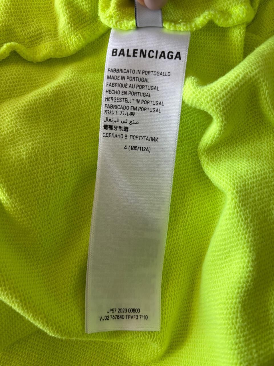 Balenciaga logo-print zip-up hoodie layred sports molleton fluo yellow Size US XXL / EU 58 / 5 - 6 Thumbnail