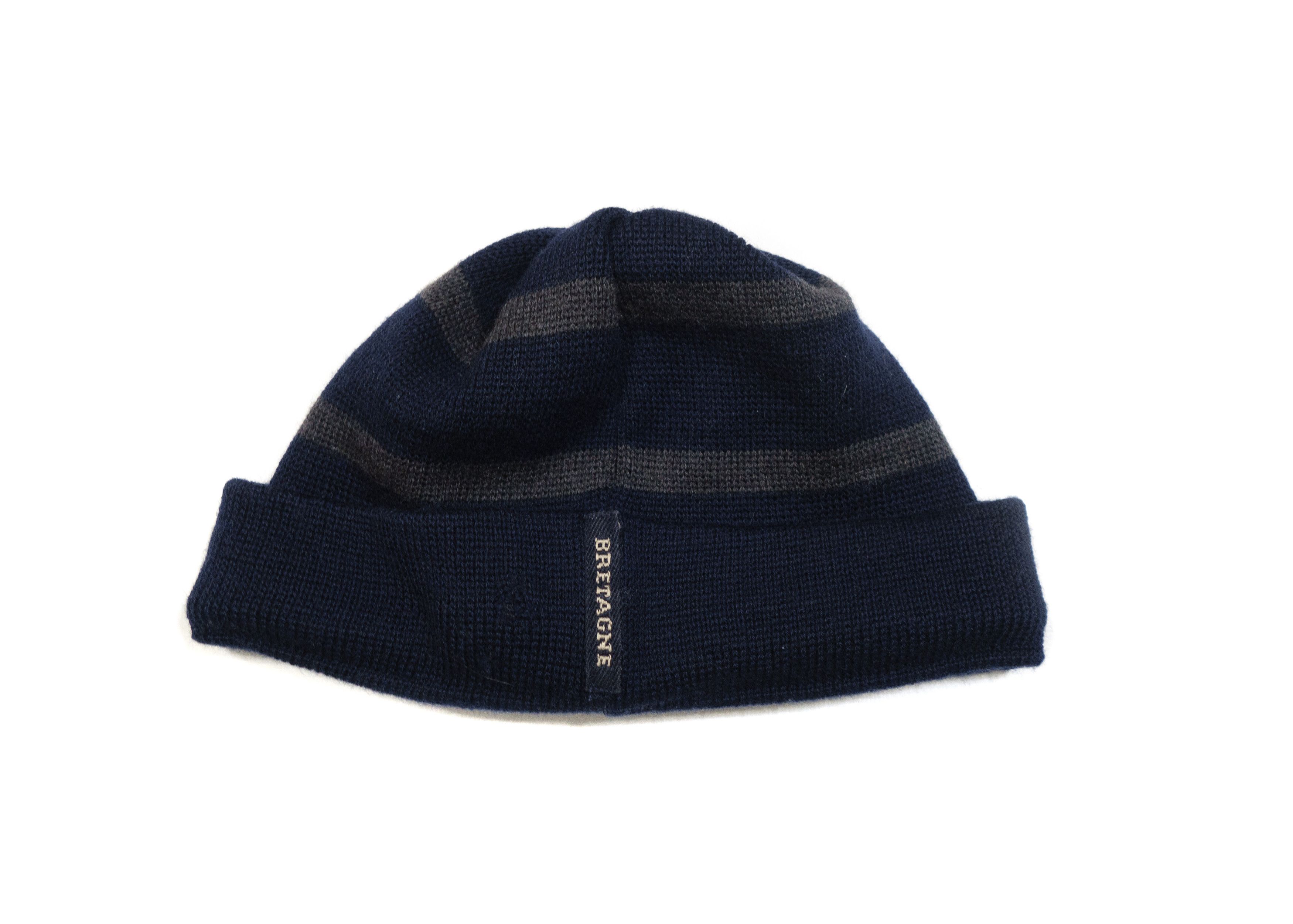 Paul & Shark Bretagne Metal Anchor Logo Striped Wool Beanie Hat 00s Size ONE SIZE - 2 Thumbnail