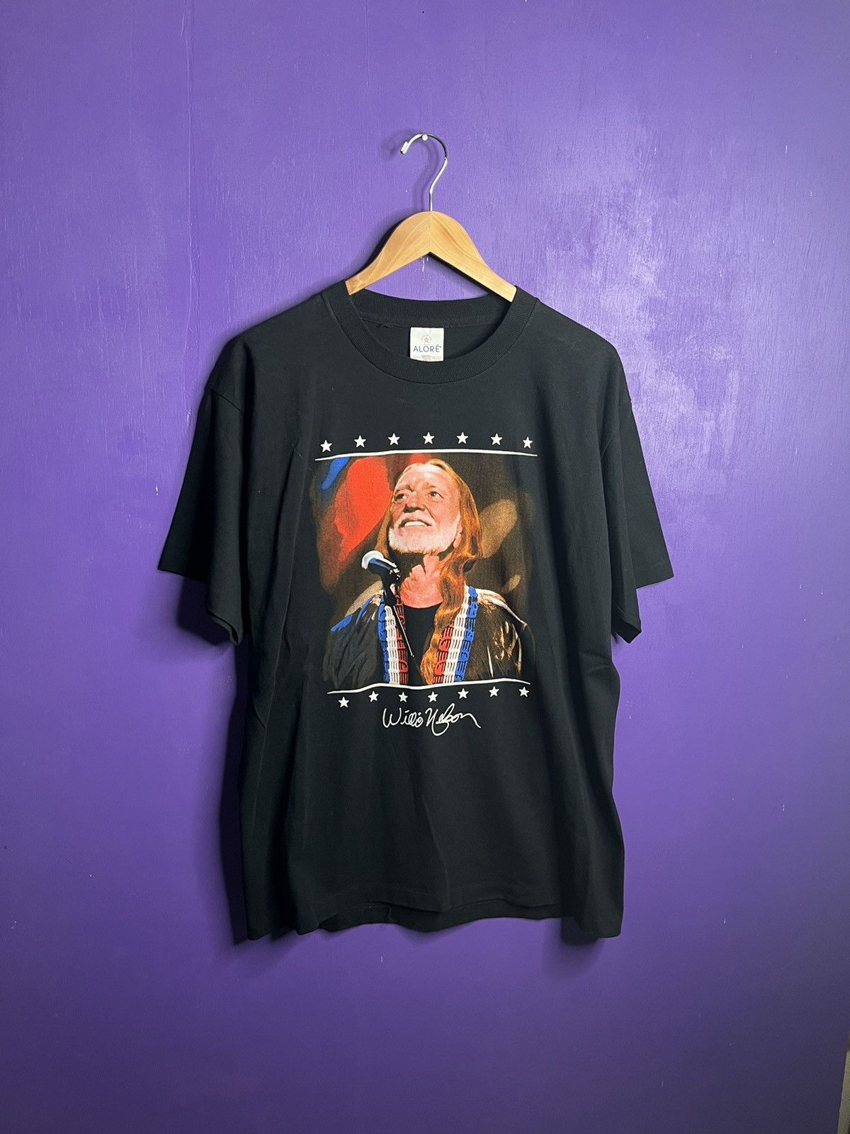 Band Tees × Vintage Vintage 90s Willie Nelson American icon concert t-shirt Size US L / EU 52-54 / 3 - 1 Thumbnail