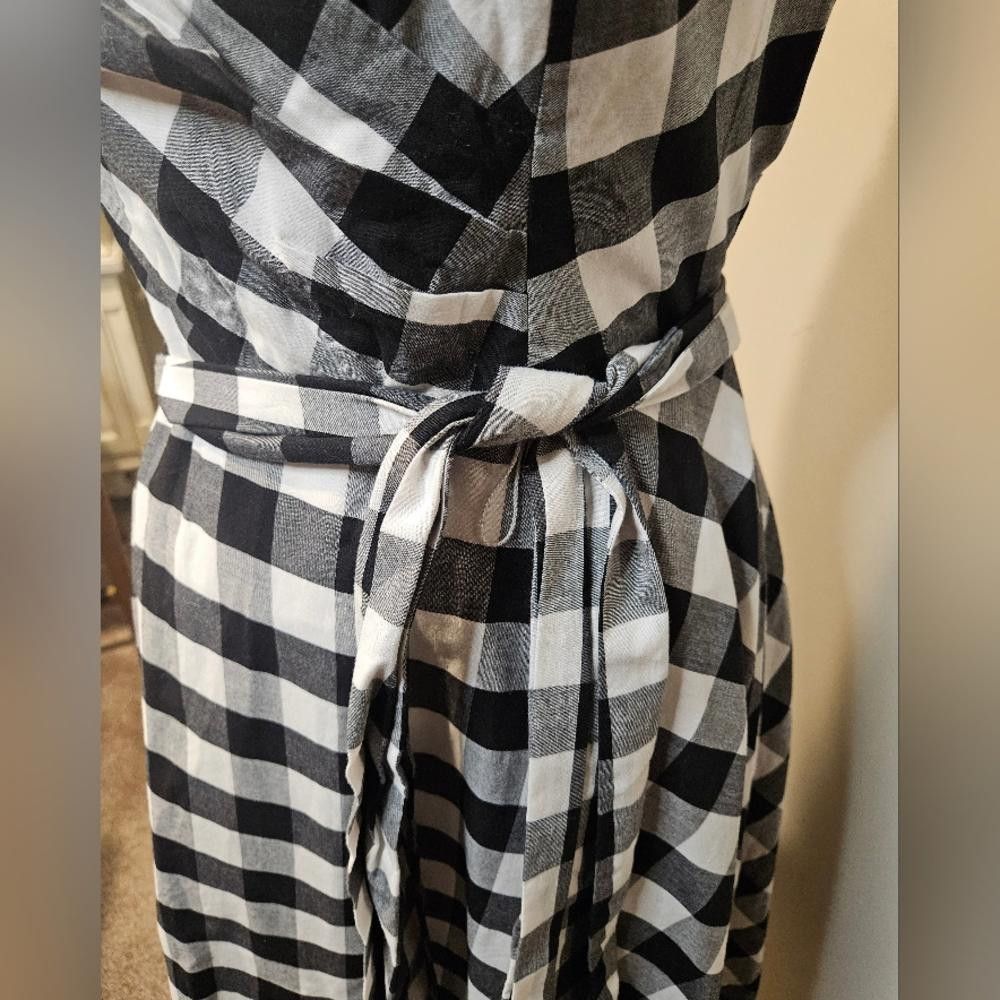 Calvin Klein CK Black and White Gingham Wrap Dress Grailed