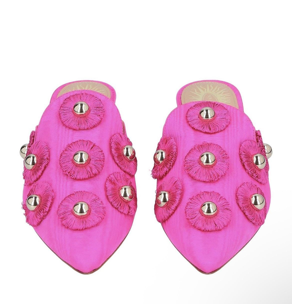 Aquazzura Aquazzura Sunflower Flat Moire Fabric Pink size 34 Size US 4 / IT 34 - 4 Thumbnail