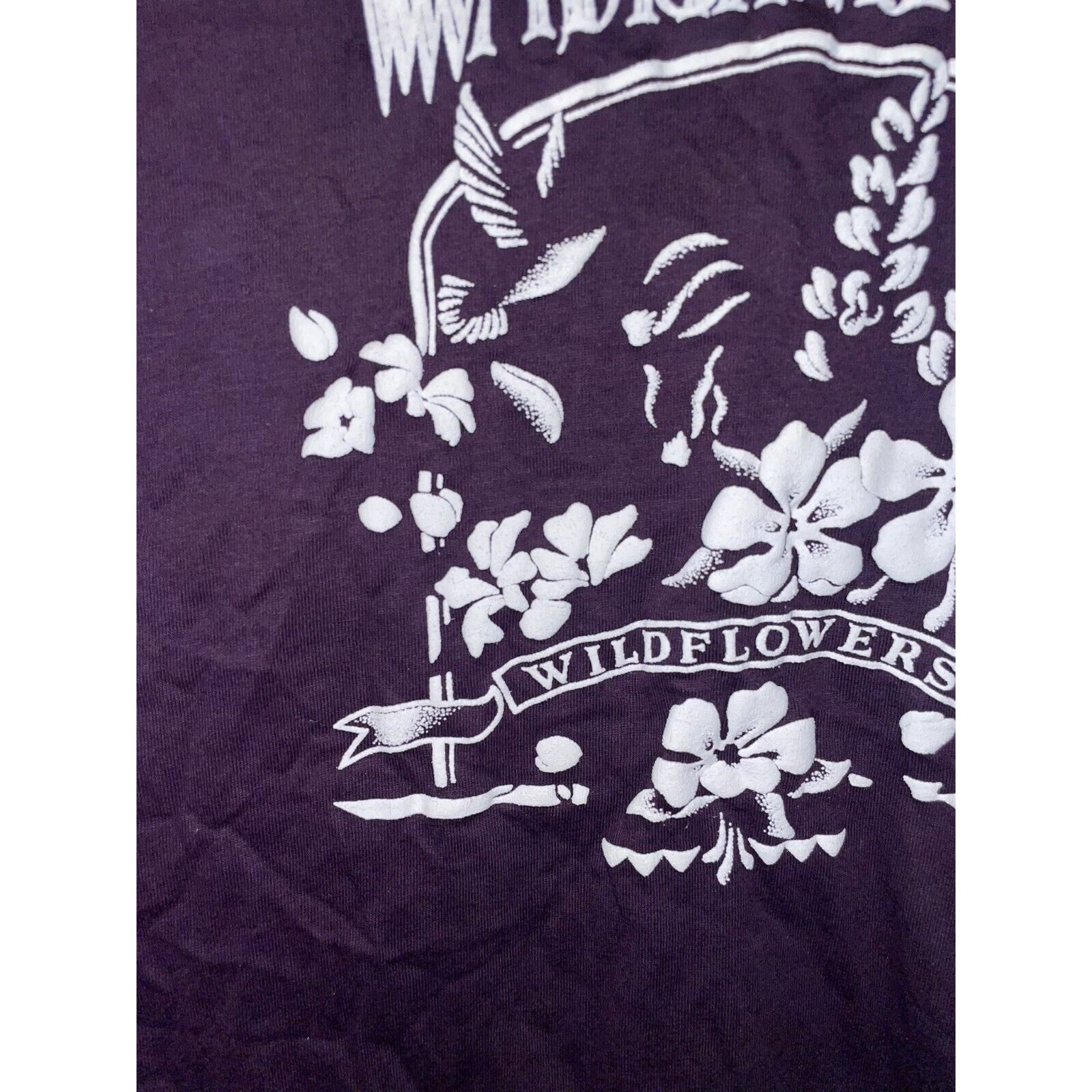 Jerzees Vintage Wildflowers Shirt Wild Flowers Purple Large 90s Size US L / EU 52-54 / 3 - 3 Thumbnail
