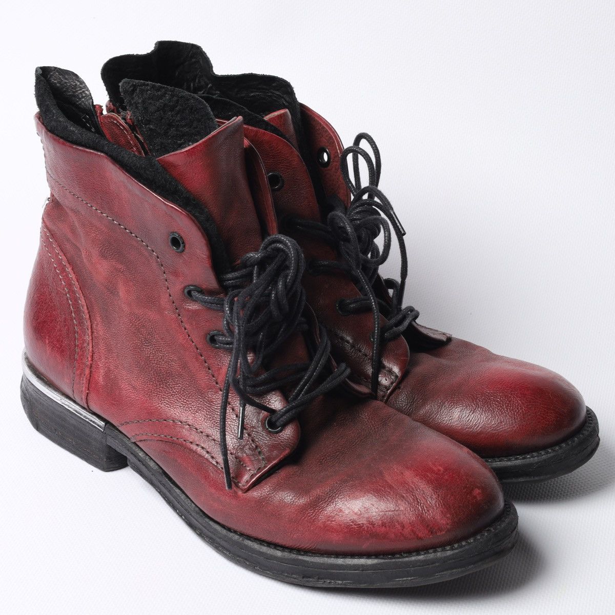 A.S.98 A.S.98 Leather Ankle Boots Western Zip Avantgarde Red Shoes Size US 8 / IT 38 - 6 Thumbnail