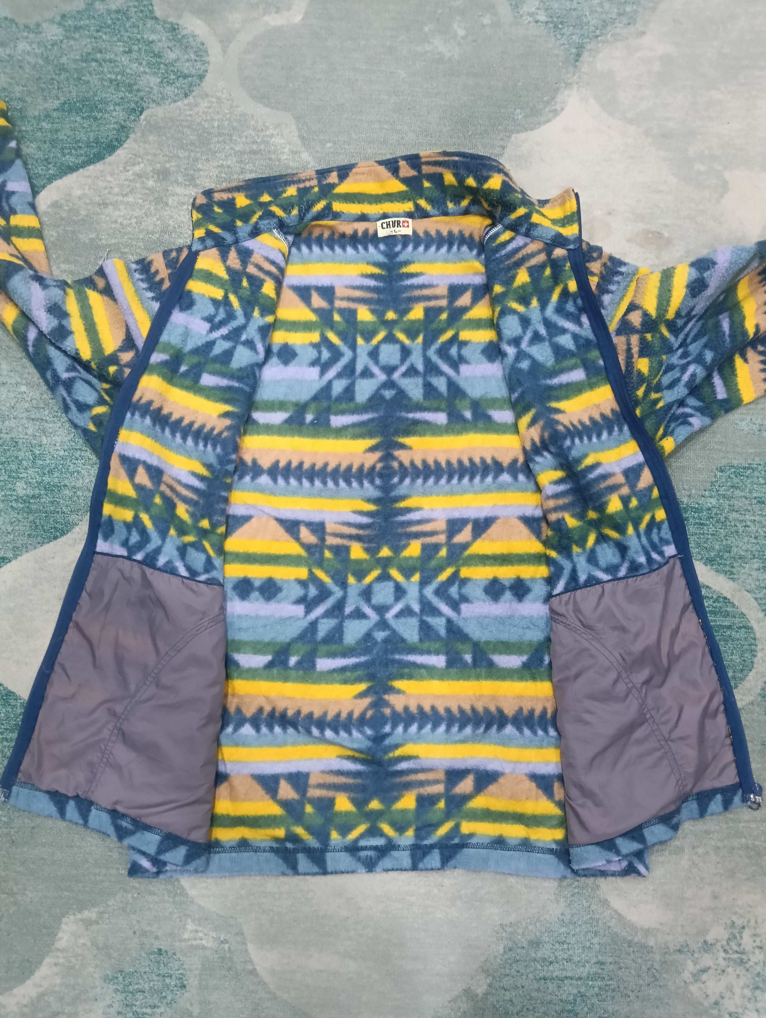 Japanese Brand × Patagonia × The North Face Vintage Chur Fleece Aztec Motive Size US L / EU 52-54 / 3 - 4 Thumbnail