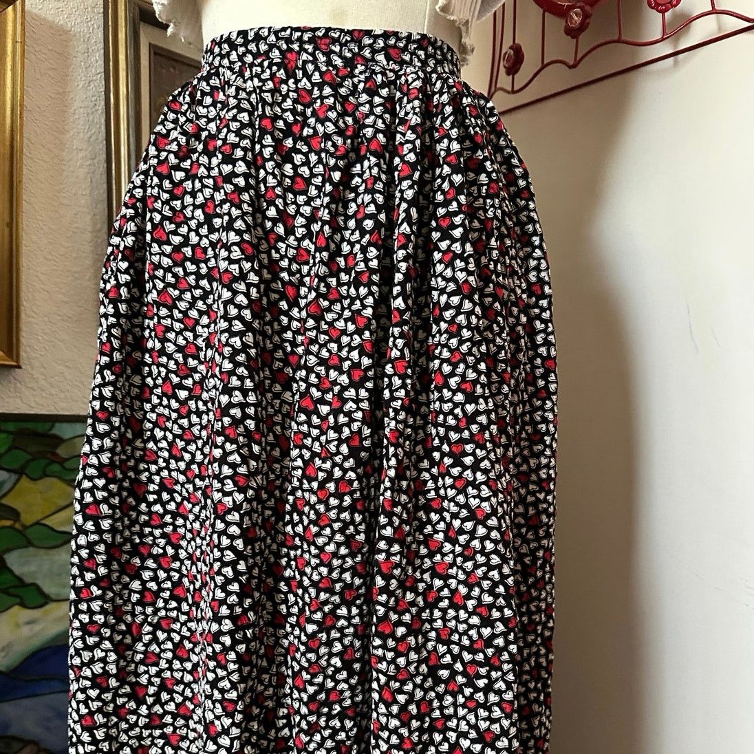 Other the last best place catalog black white heart maxi skirt Size 36" / US 14 / IT 50 - 2 Thumbnail