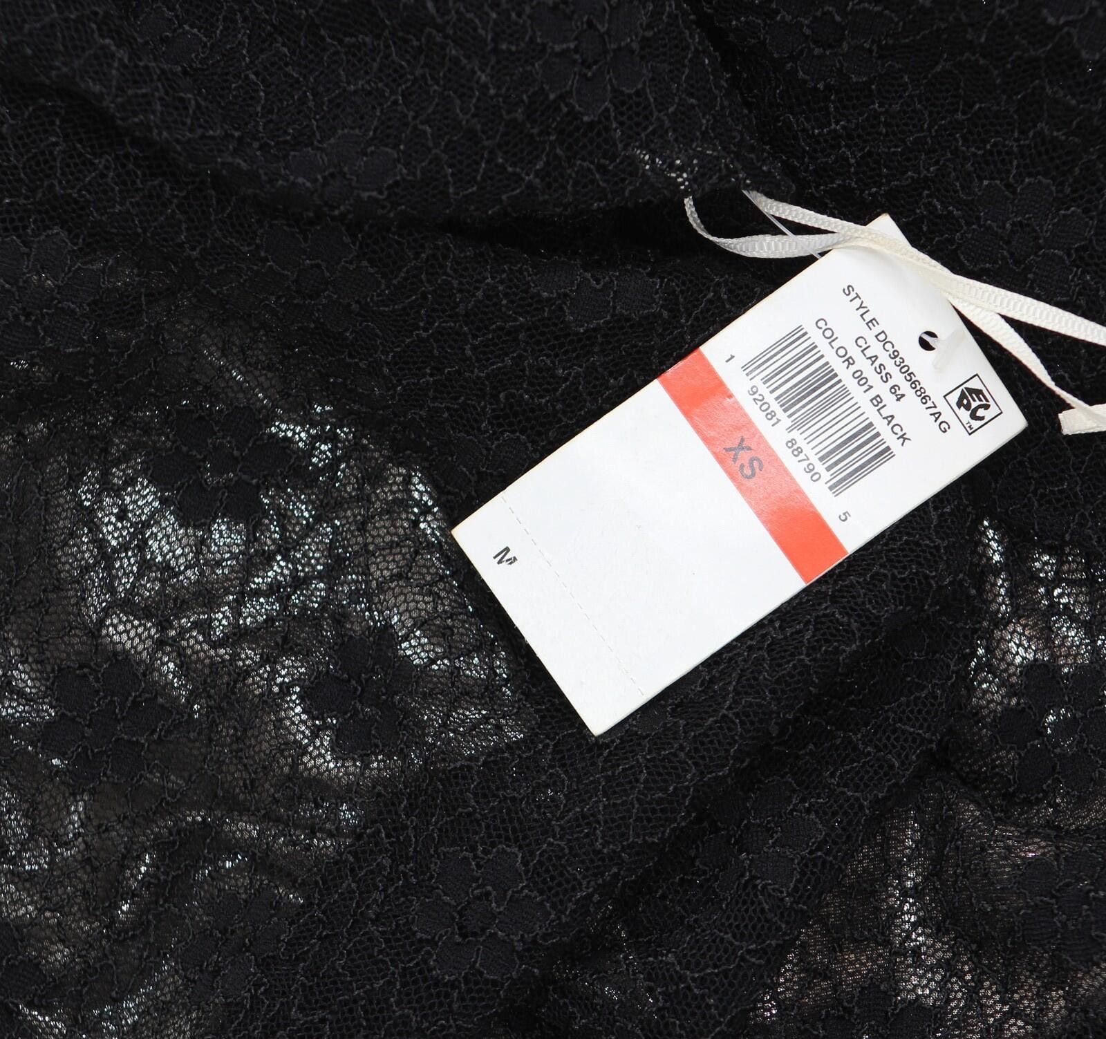 Opening Ceremony Nwt Cece Metallic Lace-over Long-sleeve Midi Dress Black Xs Size XS / US 0-2 / IT 36-38 - 4 Thumbnail