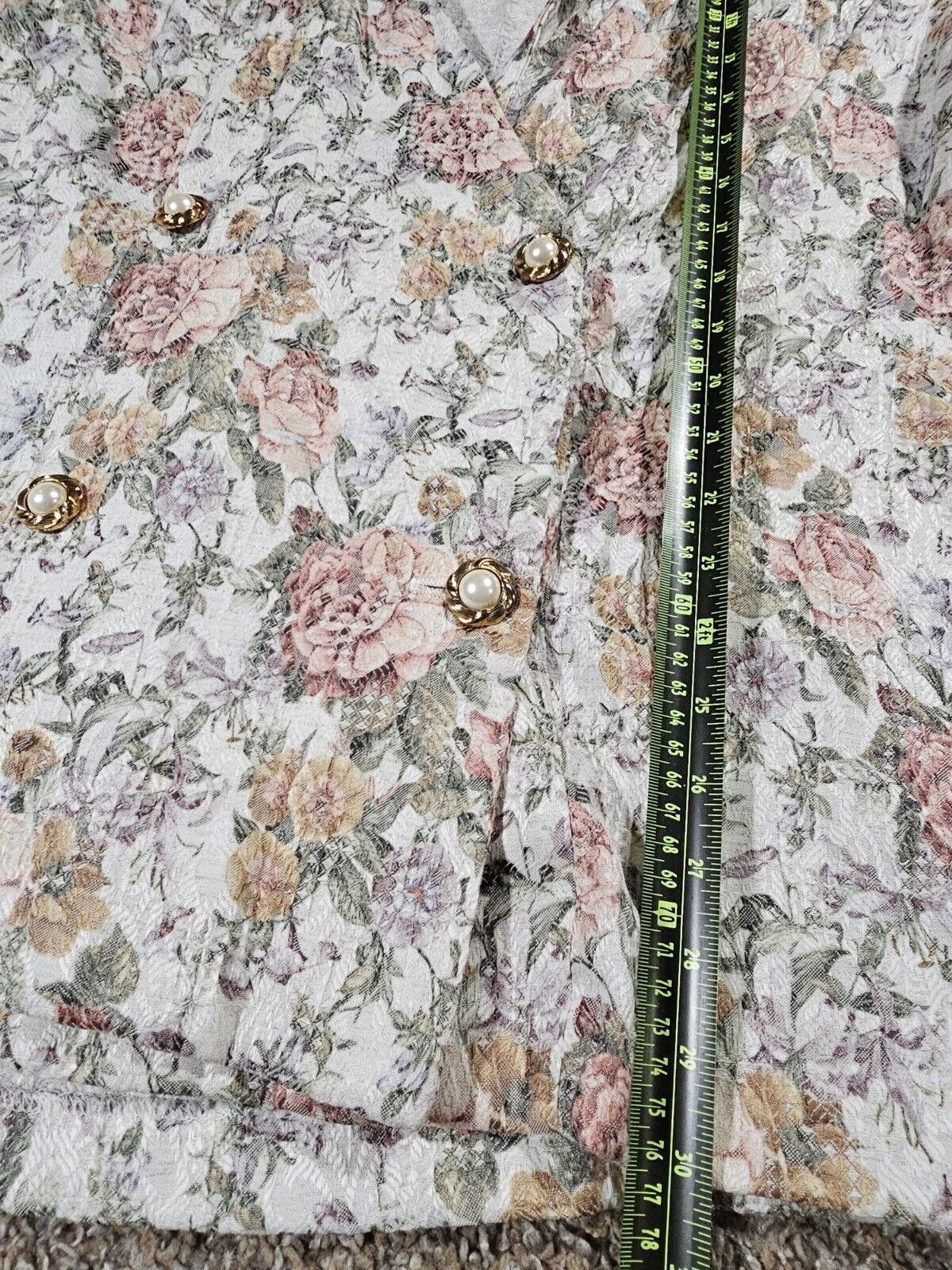 Designer Dawn Joy 2 floral blazer shoulder pads USA SEE Measurement Size M / US 6-8 / IT 42-44 - 6 Thumbnail