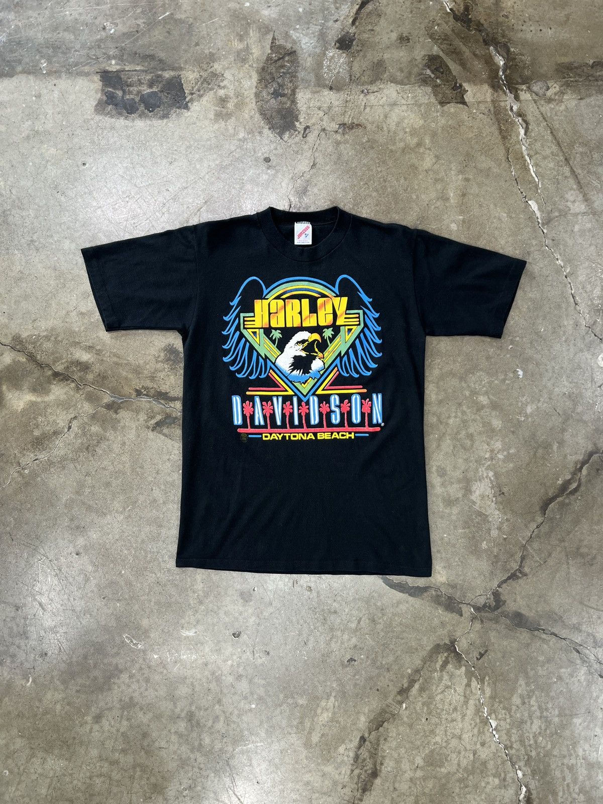 Harley Davidson Vintage Harley Davidson Daytona Beach Neon Motorcycle Medium Size US M / EU 48-50 / 2 - 2 Thumbnail