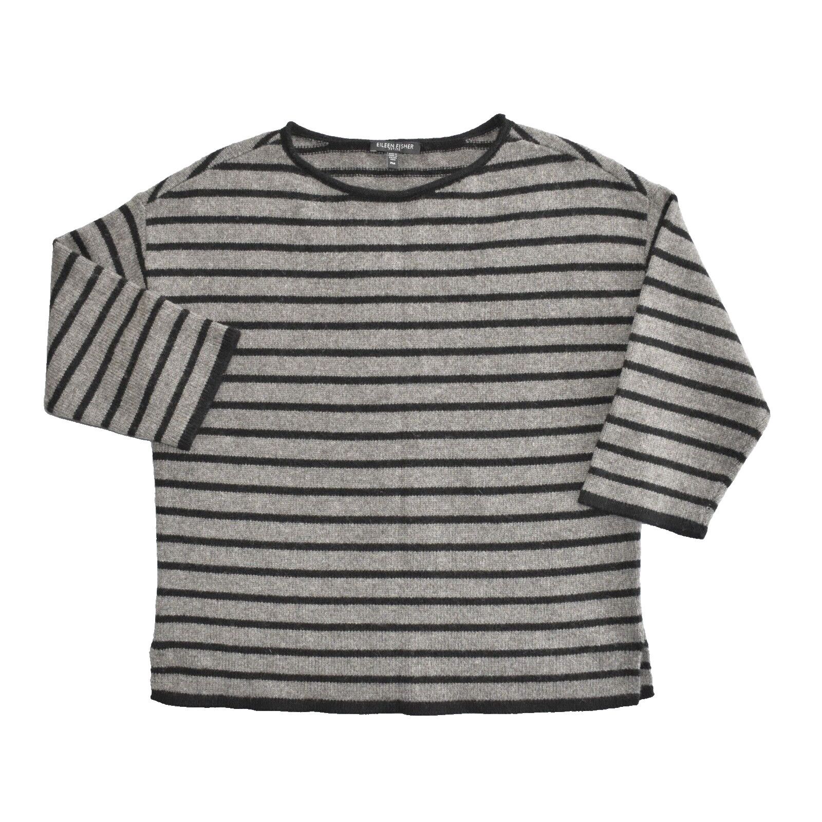 NEW EILEEN FISHER Yak Wool Striped Pullover Sweater Sz PM