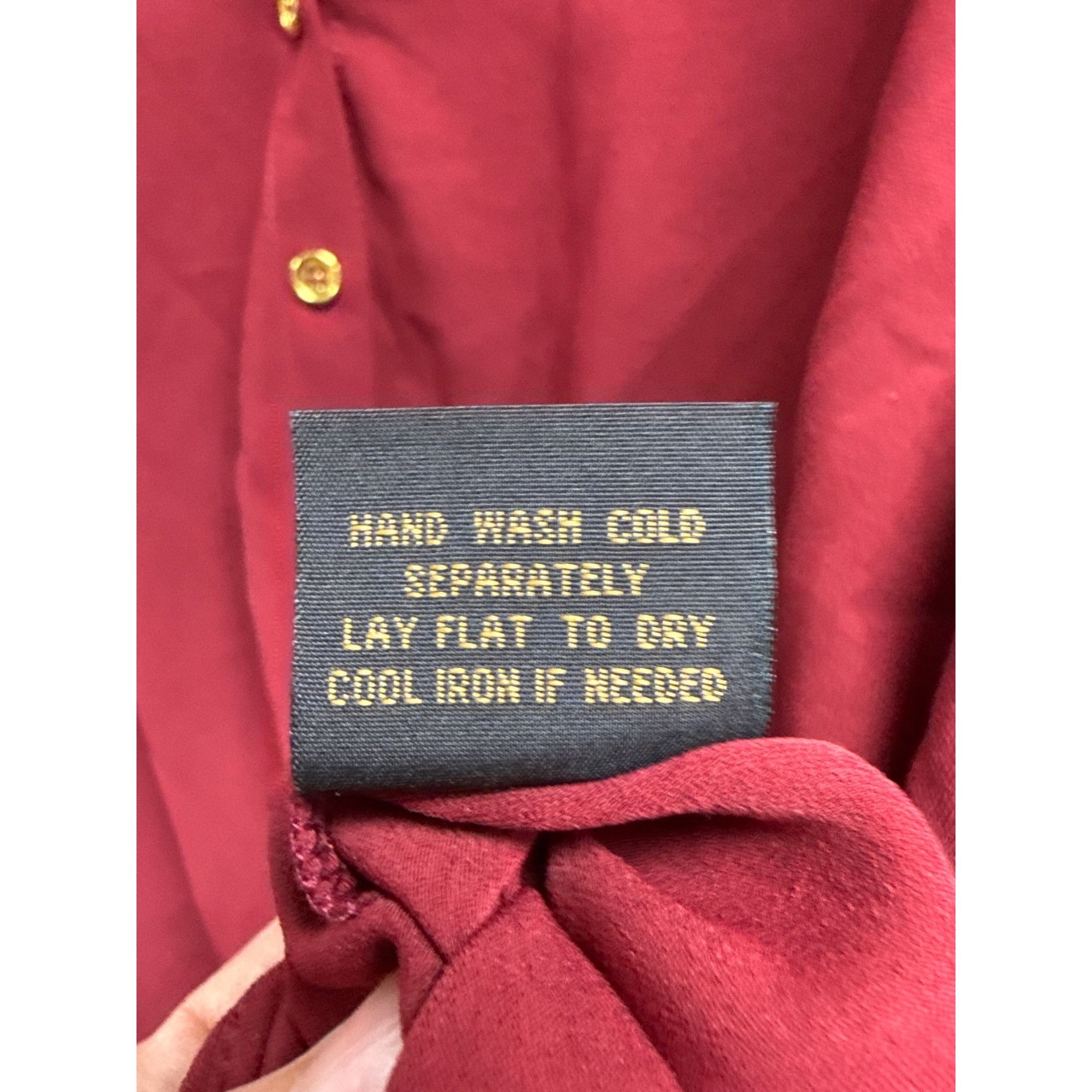 Other Women's Burgundy Blouse With Roll-Up Sleeves & Buttoned Fron Size XL / US 12-14 / IT 48-50 - 8 Thumbnail