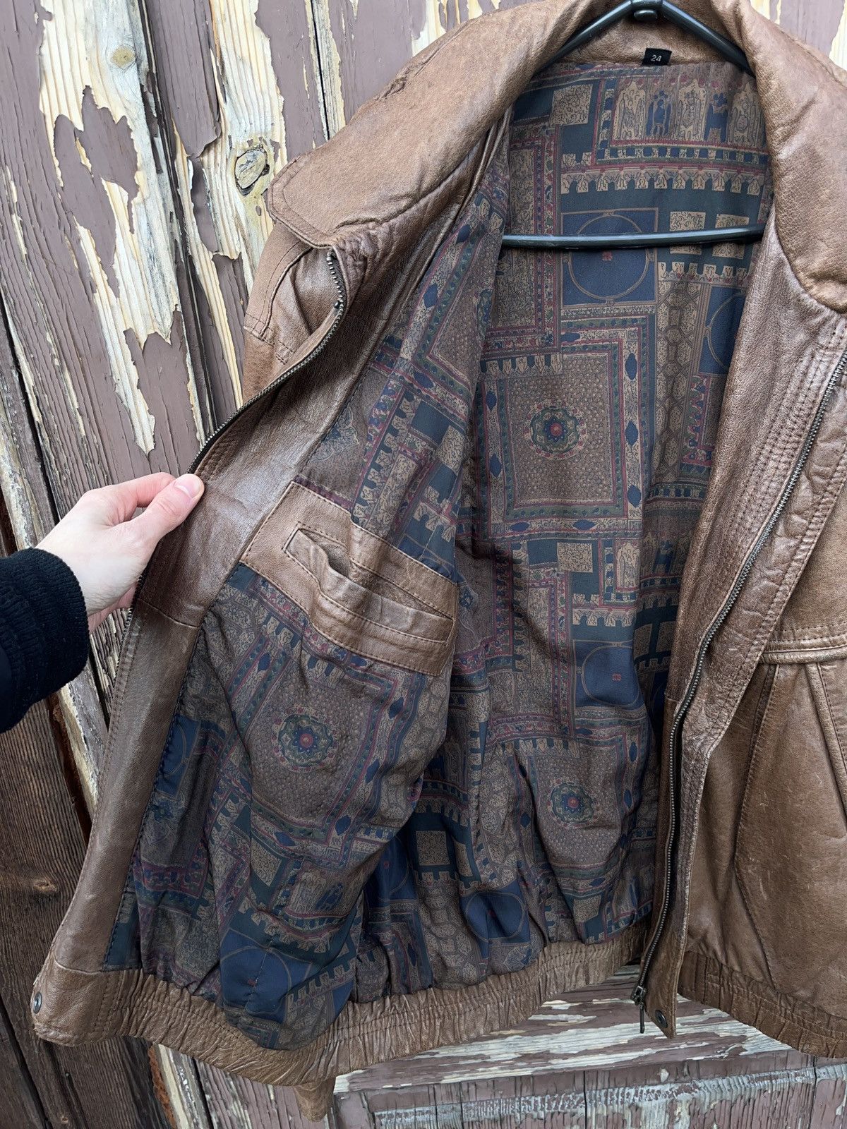 Other Vintage Archival Brown Leather Jacket Avant Garde Size US M / EU 48-50 / 2 - 11 Thumbnail