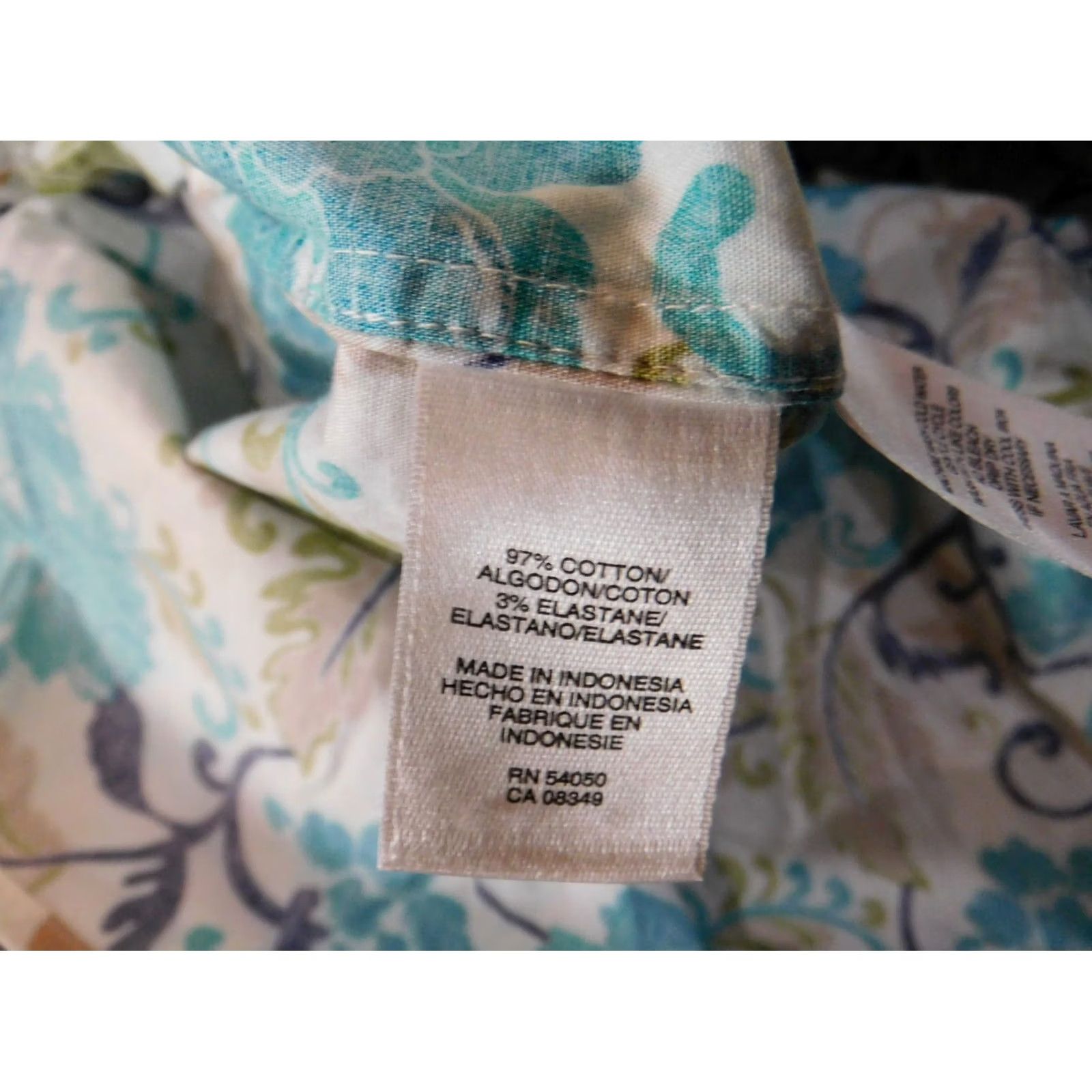Jones New York Jones New York Button-Up Shirt Women L Blue Floral Stretch Casual Size L / US 10 / IT 46 - 7 Thumbnail