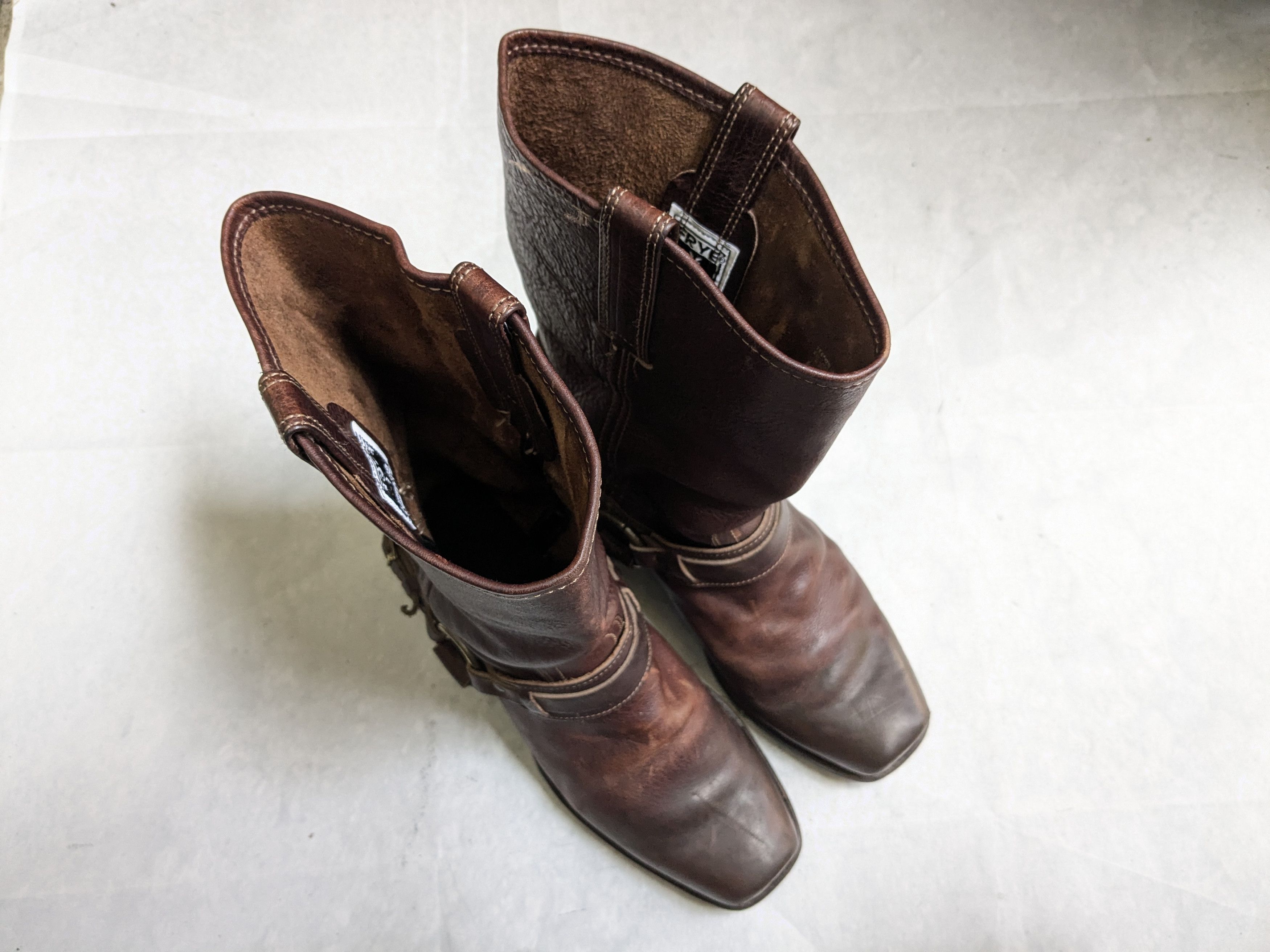 Frye Frye Harness Boots Brown Leather 10 M Buckle Size US 10 / EU 43 - 5 Thumbnail