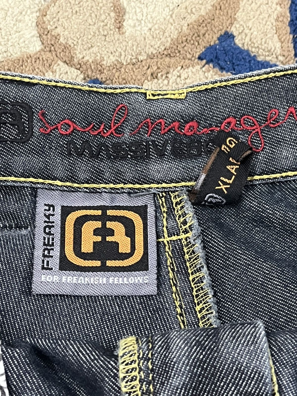 JNCO × Massive Vintage Freaky Massive Bob Baggy Jnco Style Denim Size US 33 - 9 Thumbnail