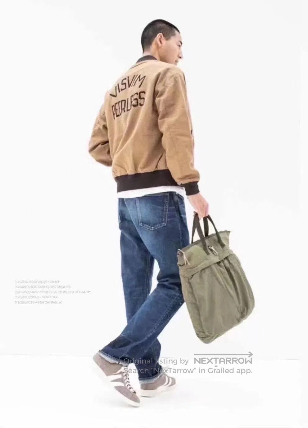 Visvim Beige Bomber Jacket with Black Trim, Size M. Size US M / EU 48-50 / 2 - 9 Thumbnail