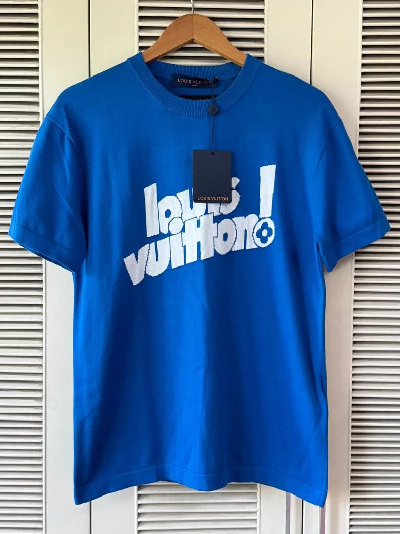 Louis Vuitton LOUIS VUITTON Blue knit short sleeves Size US S / EU 44-46 / 1 - 1 Thumbnail