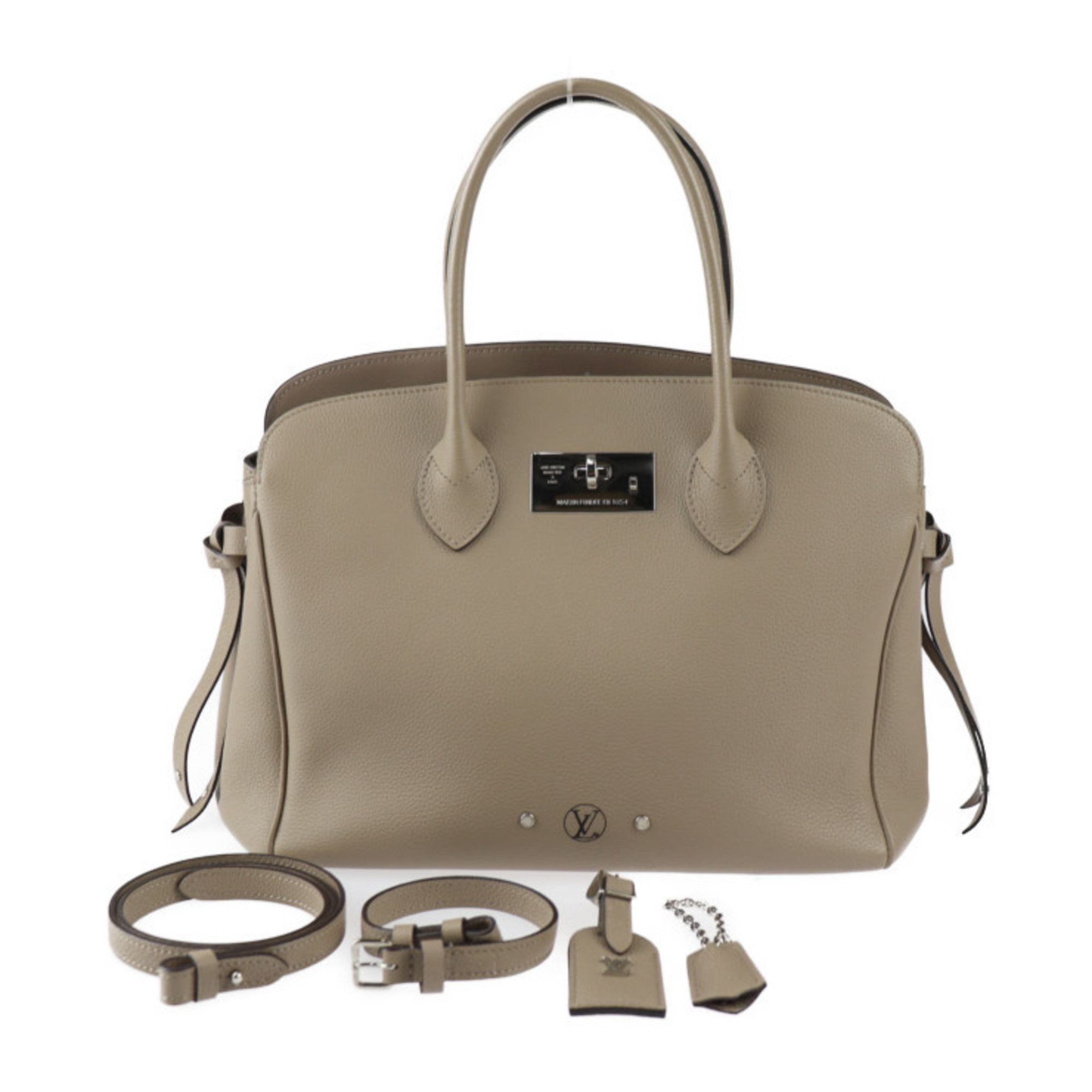 image of Louis Vuitton Mira Mm Handbag M51685 Taurillon Leather Tourtrail Silver Hardware 2Way Shoulder Bag 
