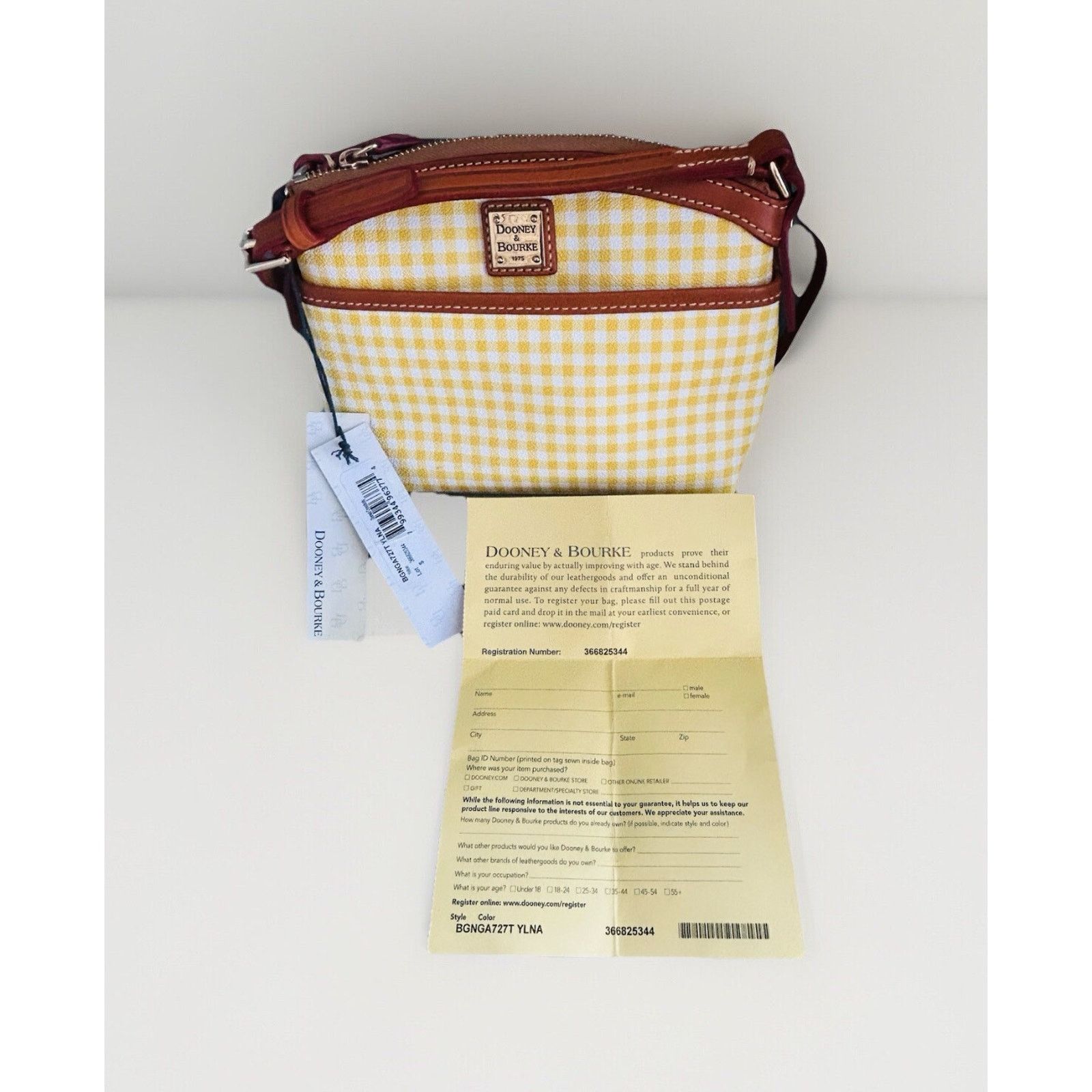 Dooney & Bourke Dooney & Bourke Domed Crossbody Gingham Yellow Plaid NWT Size ONE SIZE - 1 Thumbnail