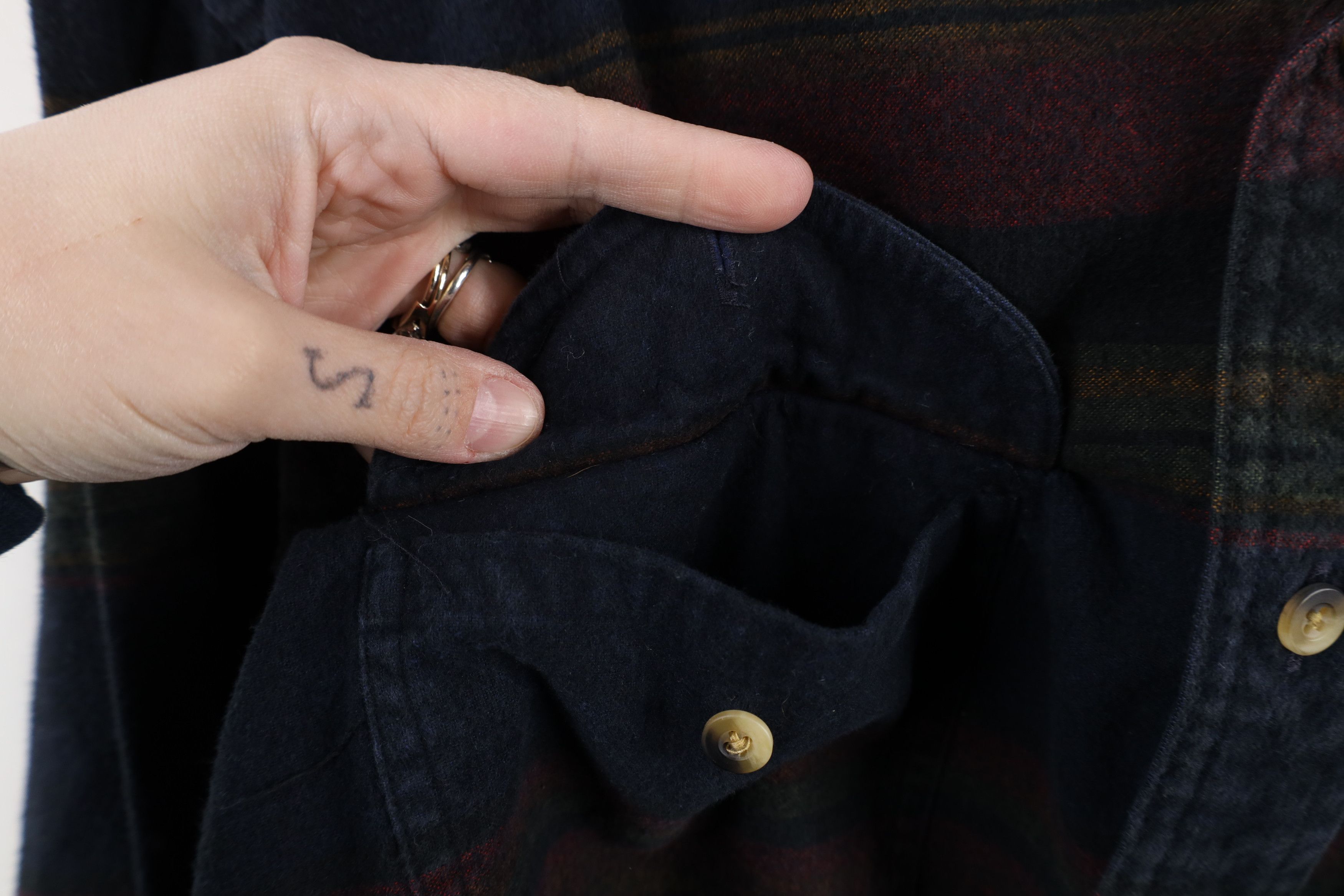 Lands' End × Vintage Vintage 90s Lands End Rainbow Chamois Cloth Button Shirt Size US L / EU 52-54 / 3 - 5 Thumbnail