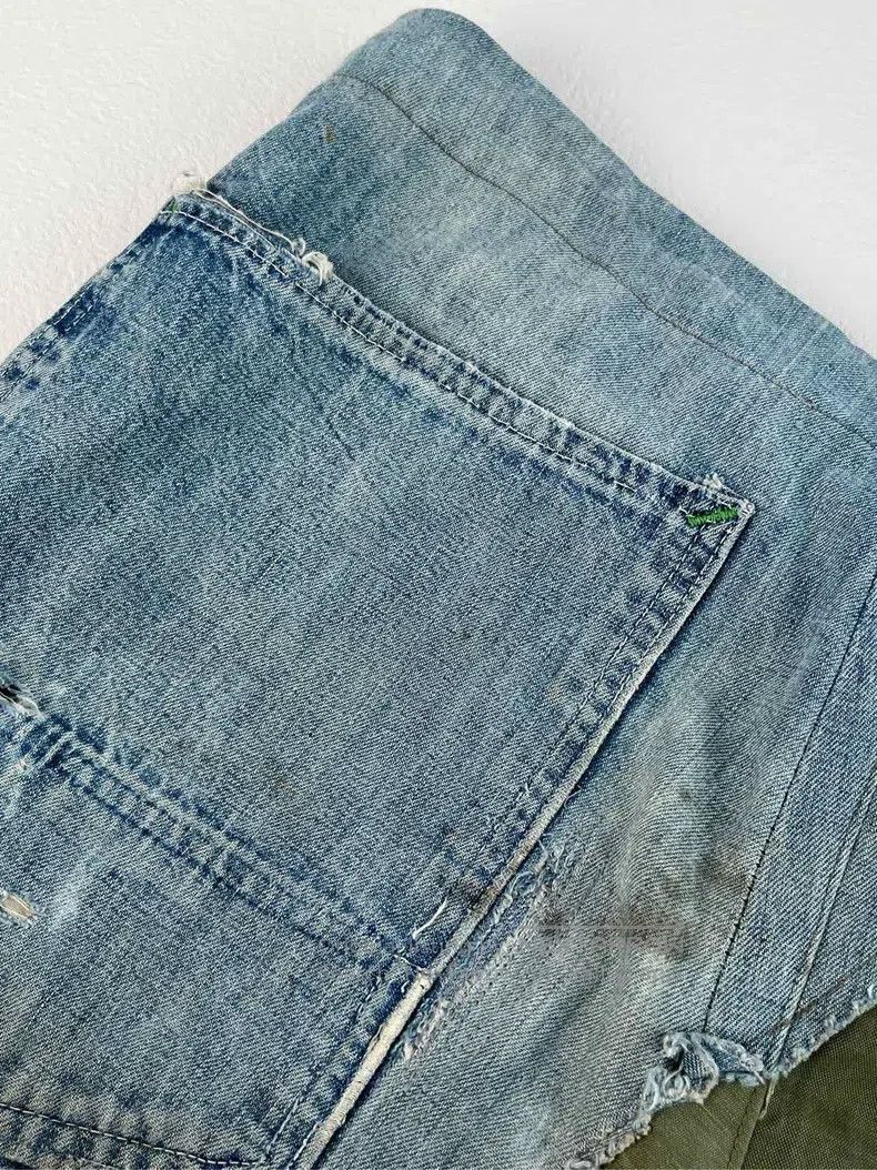 Greg Lauren Greg Lauren size M Military fabric patchwork denim pants Size US 27 - 8 Thumbnail