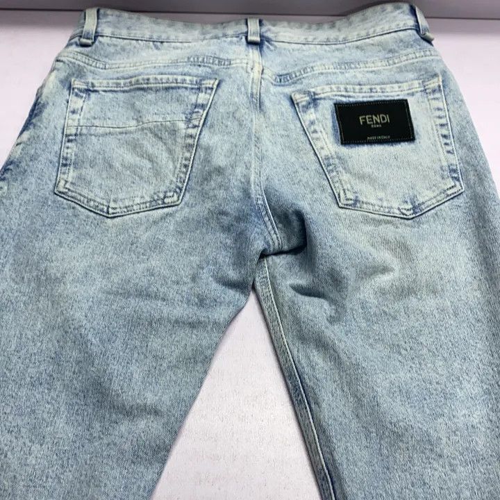 Fendi Fendi SS22 Blue Straight Leg Denim Pants -2507 Size US 31 - 1 Thumbnail