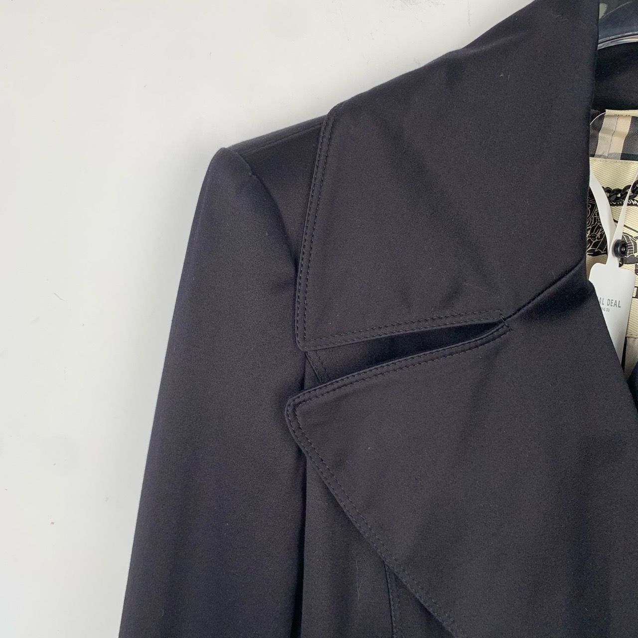 Burberry Burberry London Womens Black Double-Breasted Trench Coat Wit Size S / US 4 / IT 40 - 7 Thumbnail