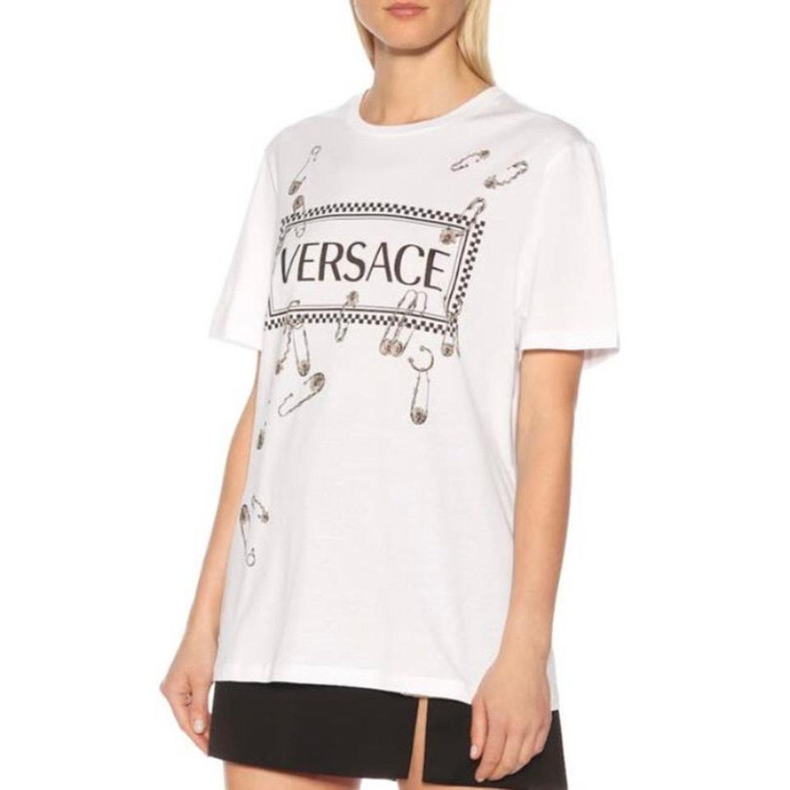 Versace VERSACE logo and Medusa pin printed tee shirt Size XS / US 0-2 / IT 36-38 - 4 Thumbnail