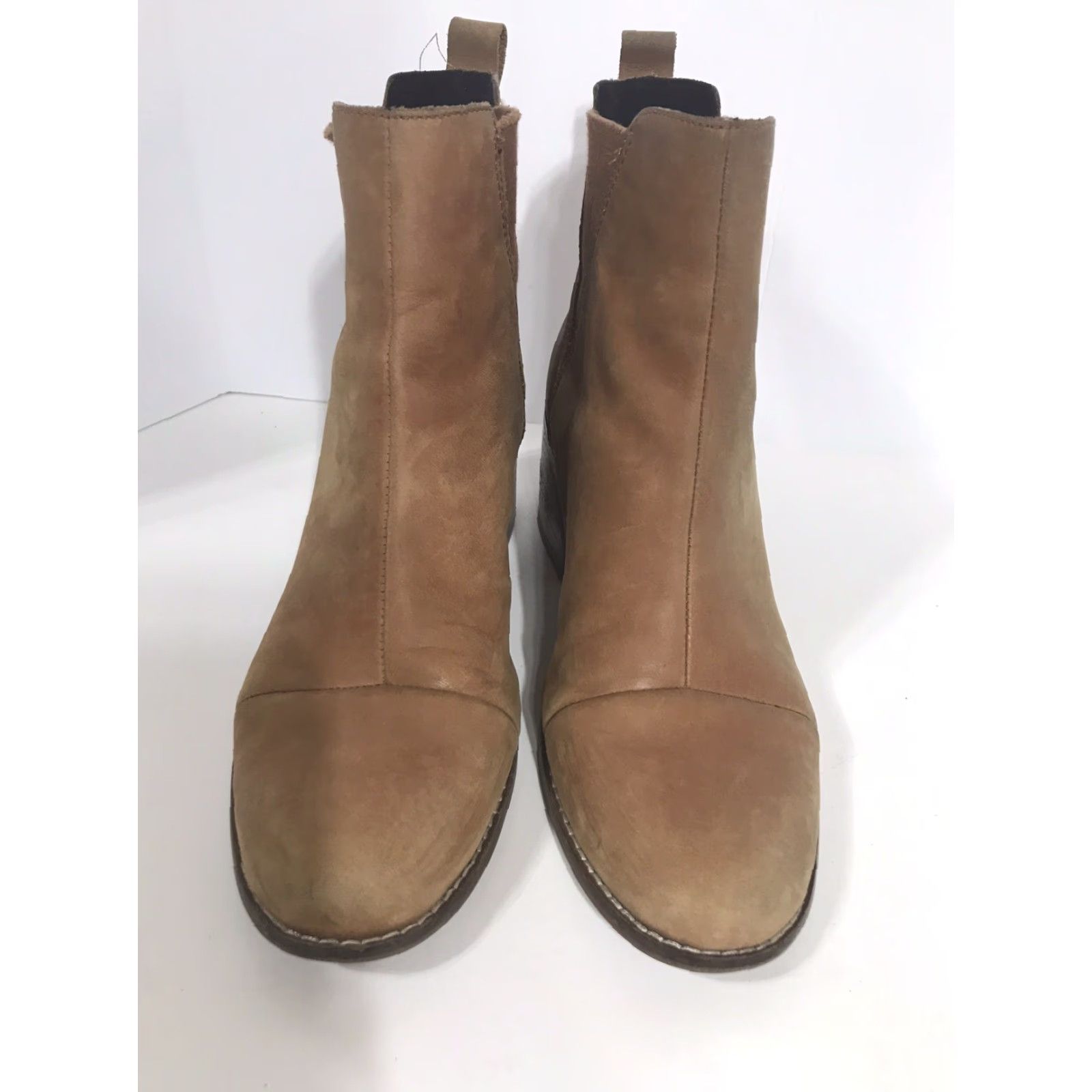Vintage TOM'S Brown Leather Ankle Boots Womens Size 8M Casual Bootie Block Heel Size US 8 / IT 38 - 2 Thumbnail