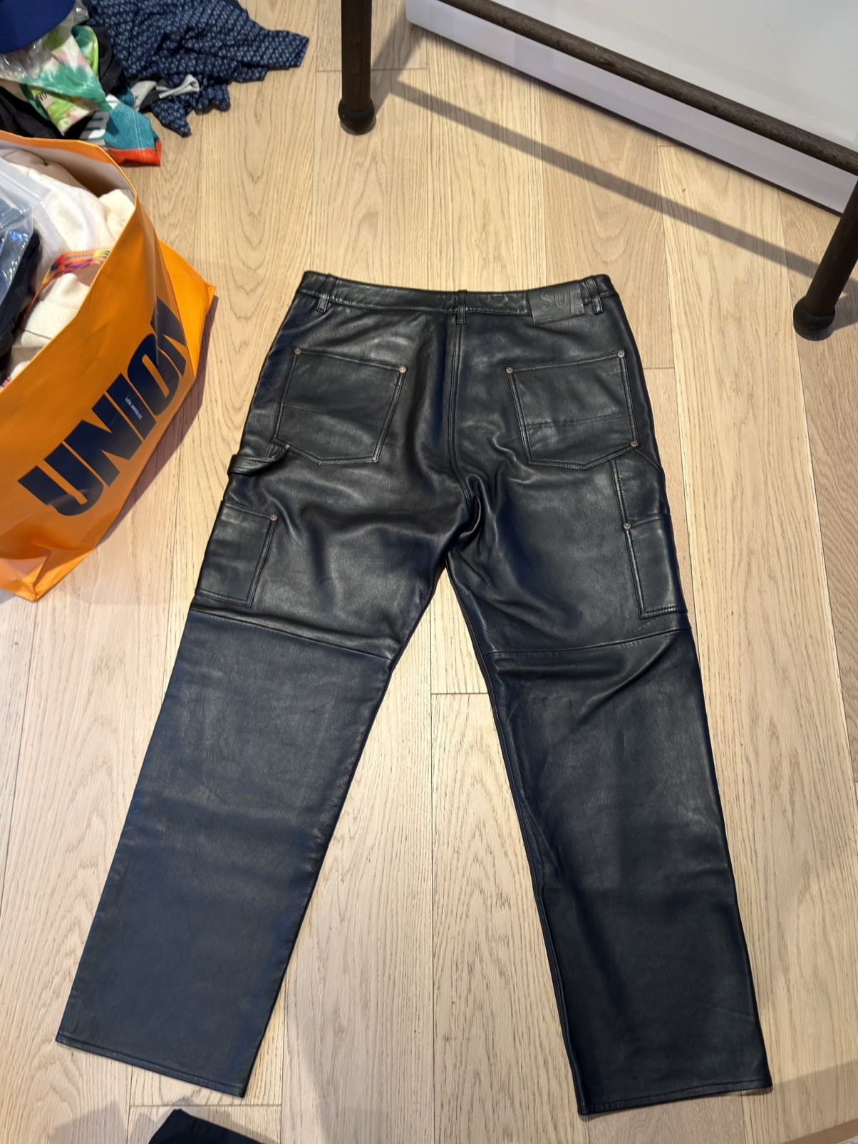 Supreme F/W 2023 Supreme Leather Double Knee Painter Pant 'Black