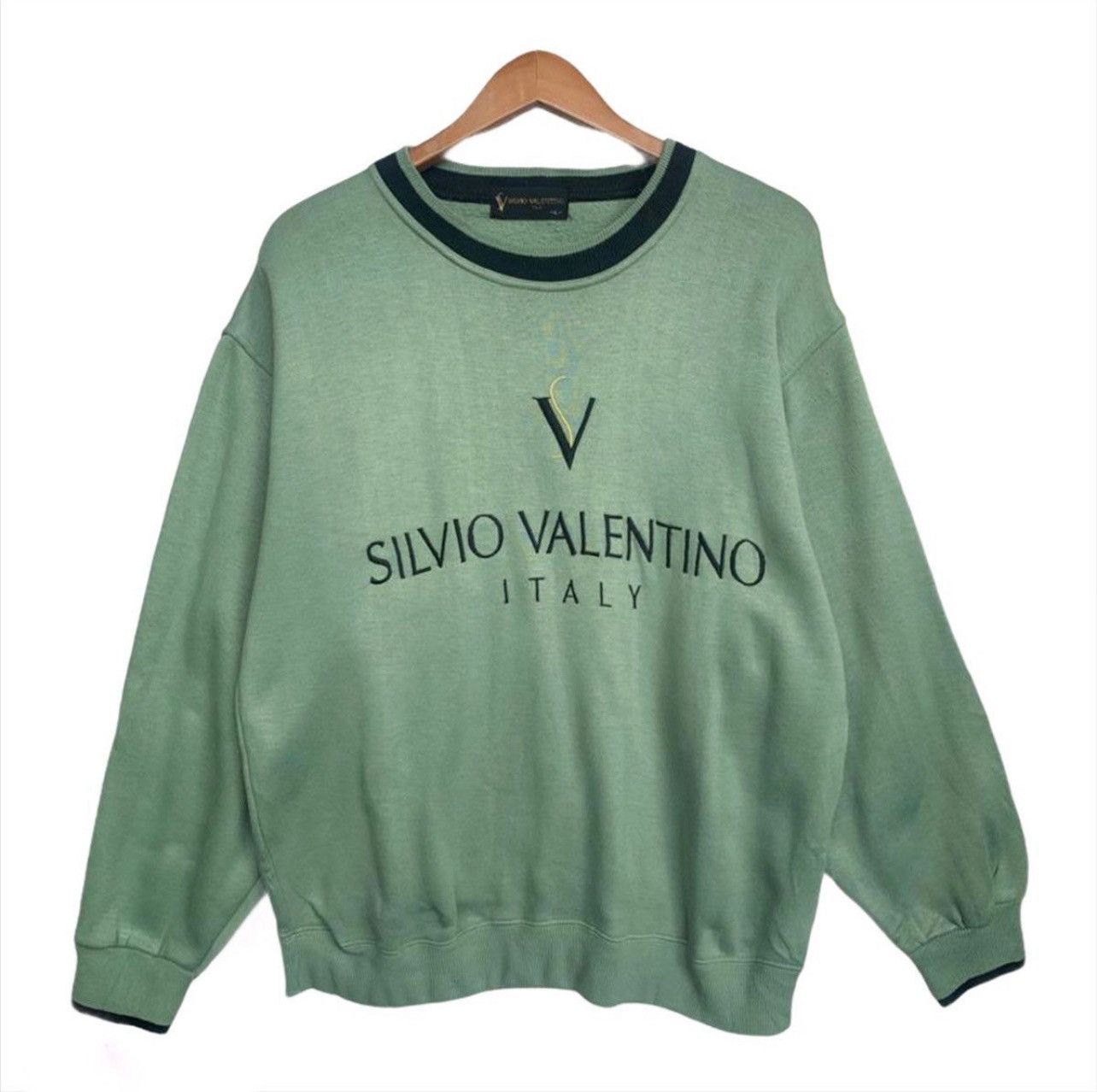 Valentino Vintage Silvio Valentino Green Sweatshirt Valentino Crewneck Size US M / EU 48-50 / 2 - 1 Thumbnail