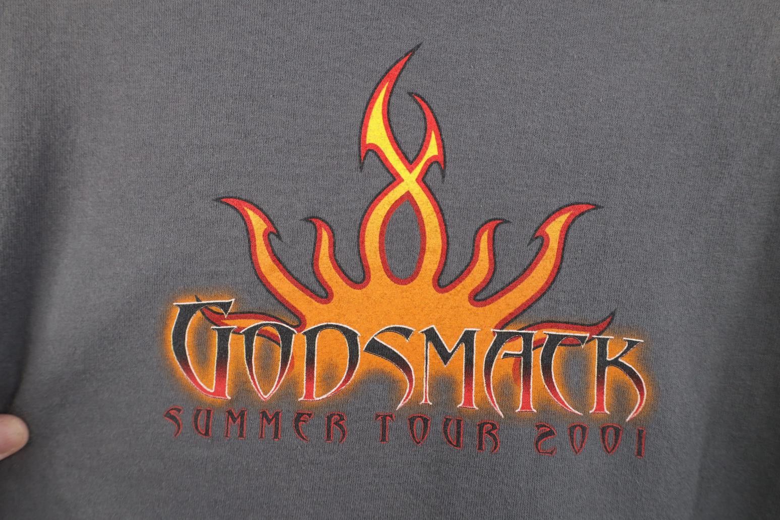 Vintage Vintage Y2K 2001 Summer Tour Godsmack Band T-Shirt Flames Size US XL / EU 56 / 4 - 11 Thumbnail