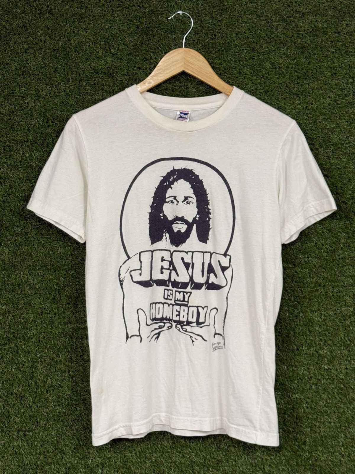 Vintage RARE Jesus Is My Homeboy Christ Logo White Crown Tee Size US M / EU 48-50 / 2 - 1 Thumbnail