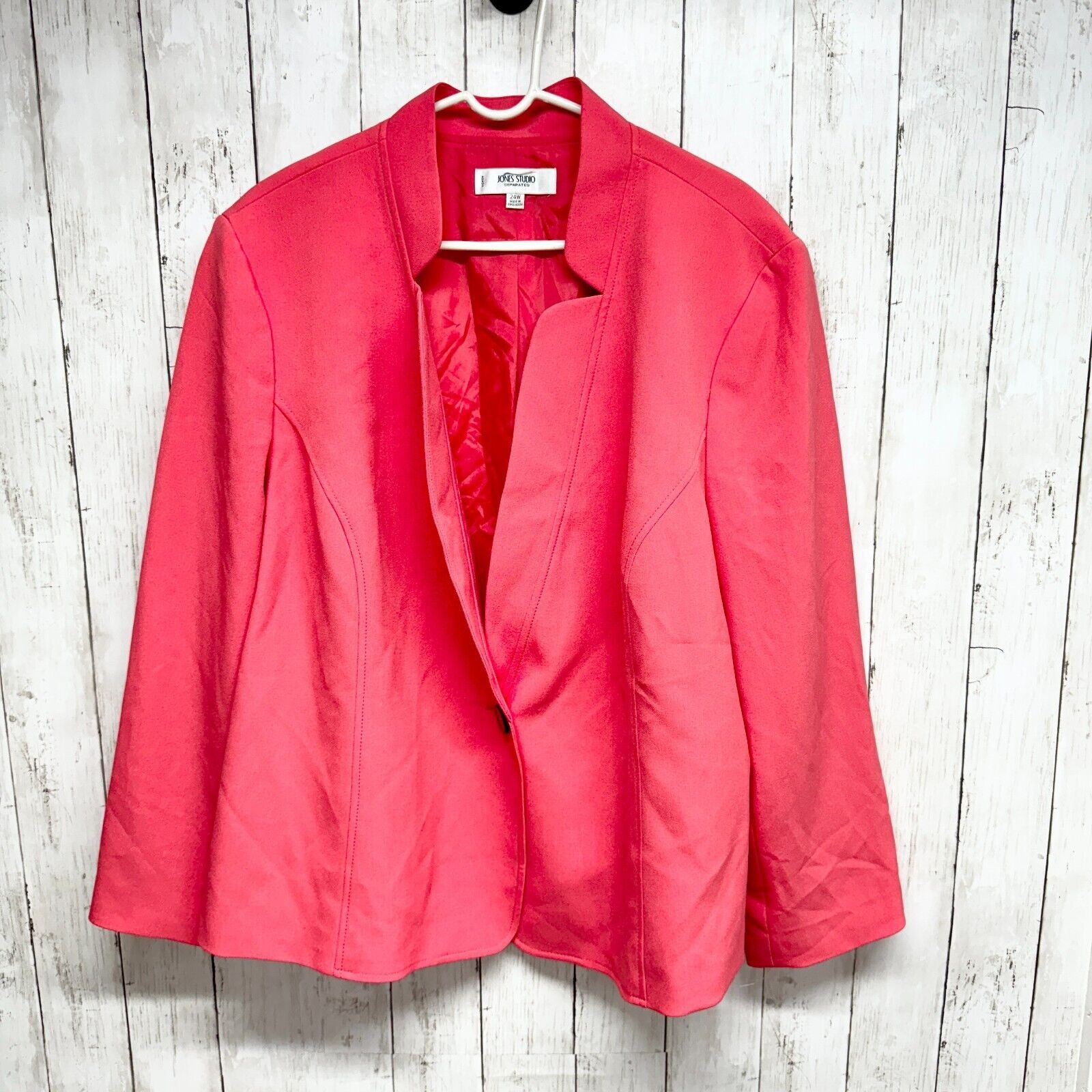 Jones New York Jones New York Jacket 24W Single Button Hot Pink Coat Blazer Size 4XL / US 24-26 - 1 Thumbnail