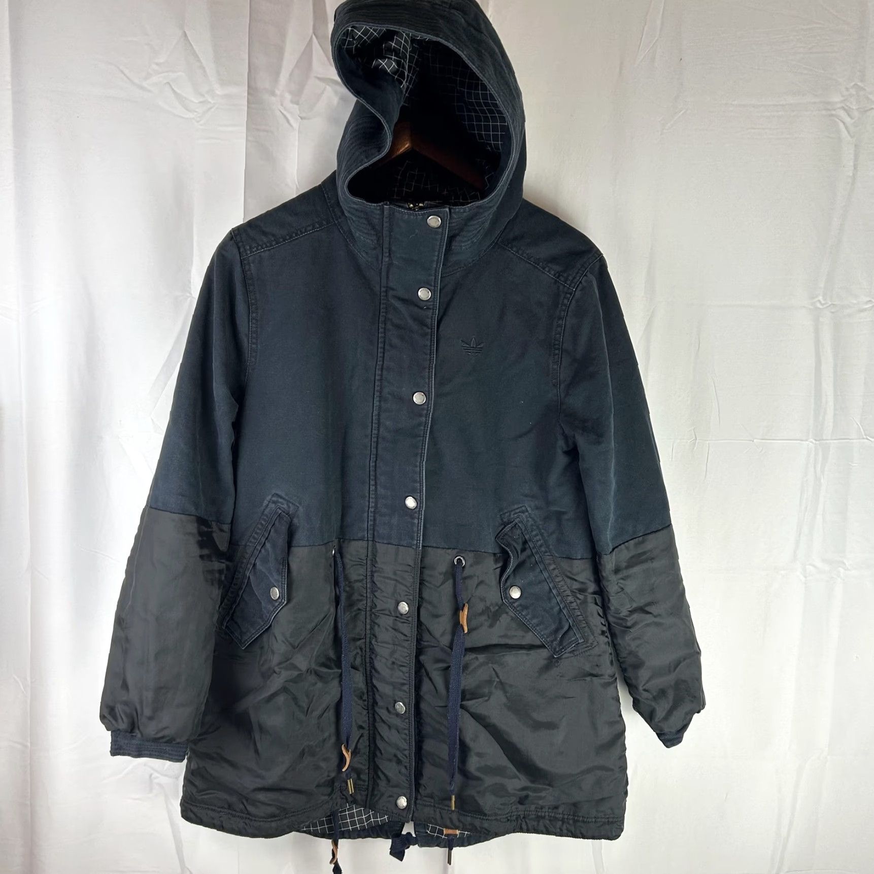Adidas Adidas Coat Mens Small Black Originals Hooded Parka Lined Canvas Size US S / EU 44-46 / 1 - 2 Thumbnail