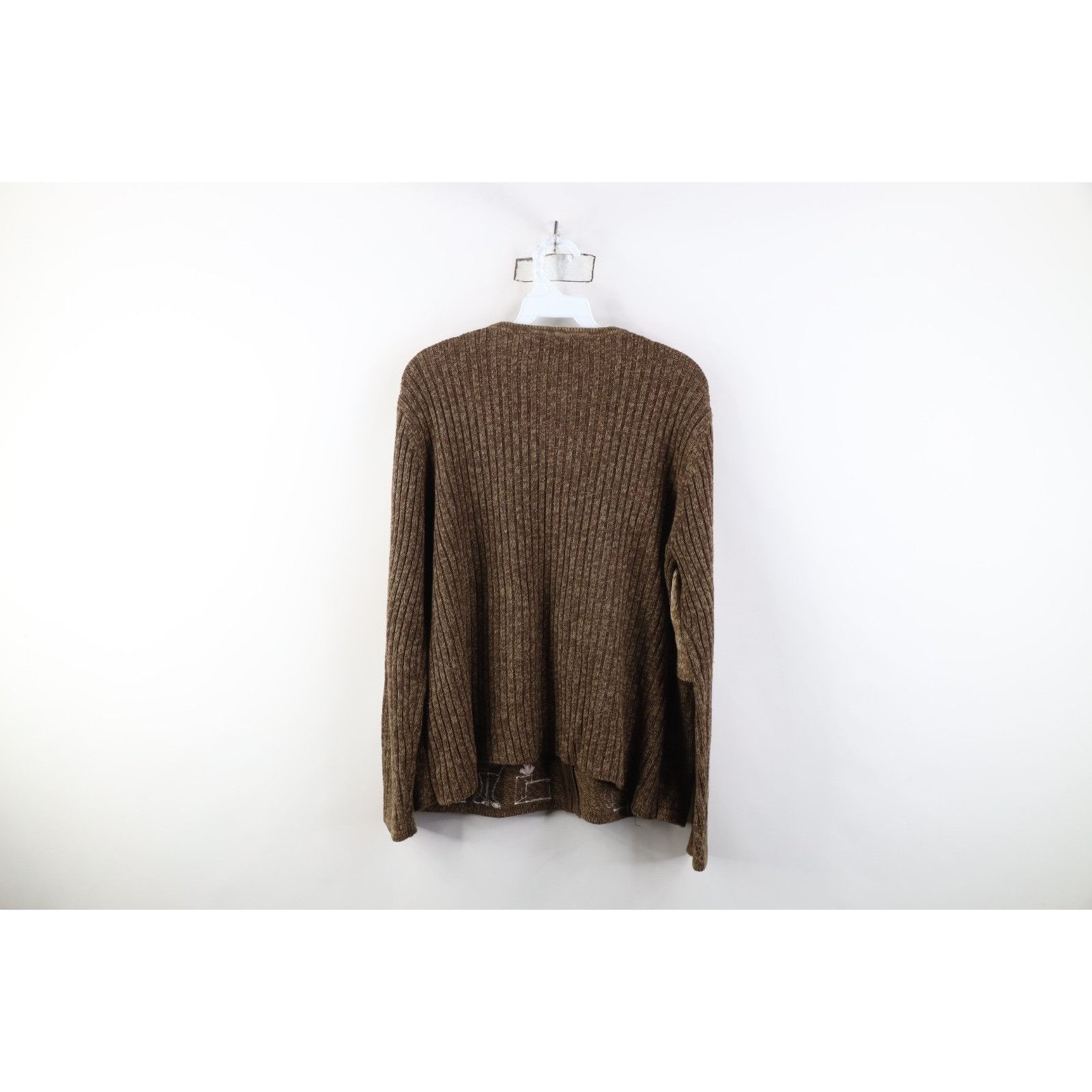 Vintage Vintage 90s Christmas Santa Snowflake Knit Cardigan Sweater Size L / US 10 / IT 46 - 13 Thumbnail