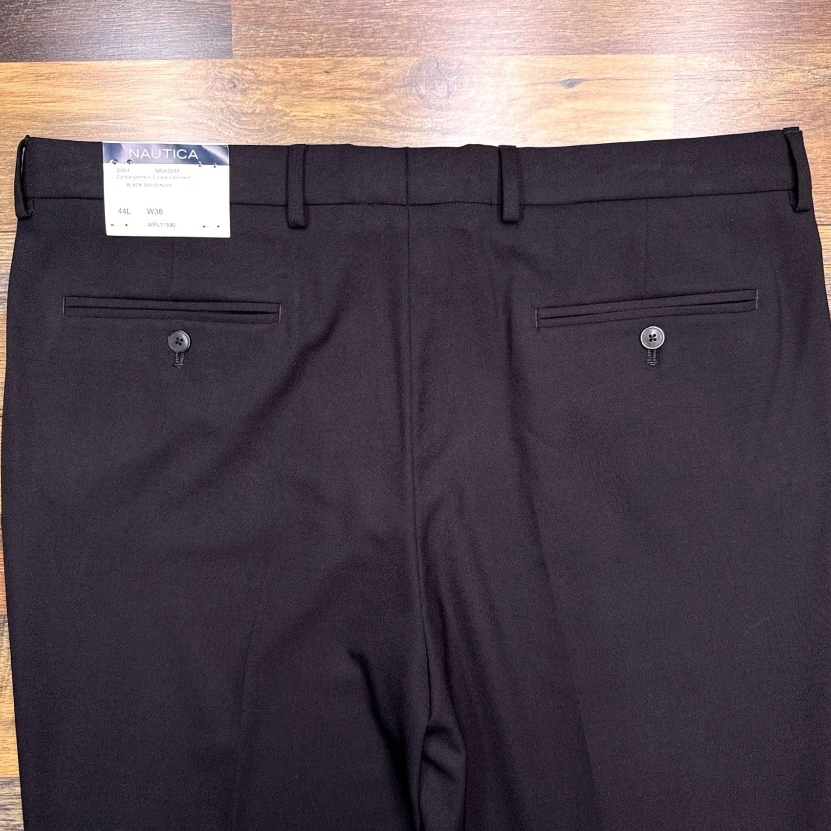 Nautica Nautica Dress Pants Mens 38x32 Black Straight Leg Flat Front Dry Clean Only Regular Fit Wedding Business Formal Pants Size US 38 / EU 54 - 6 Thumbnail