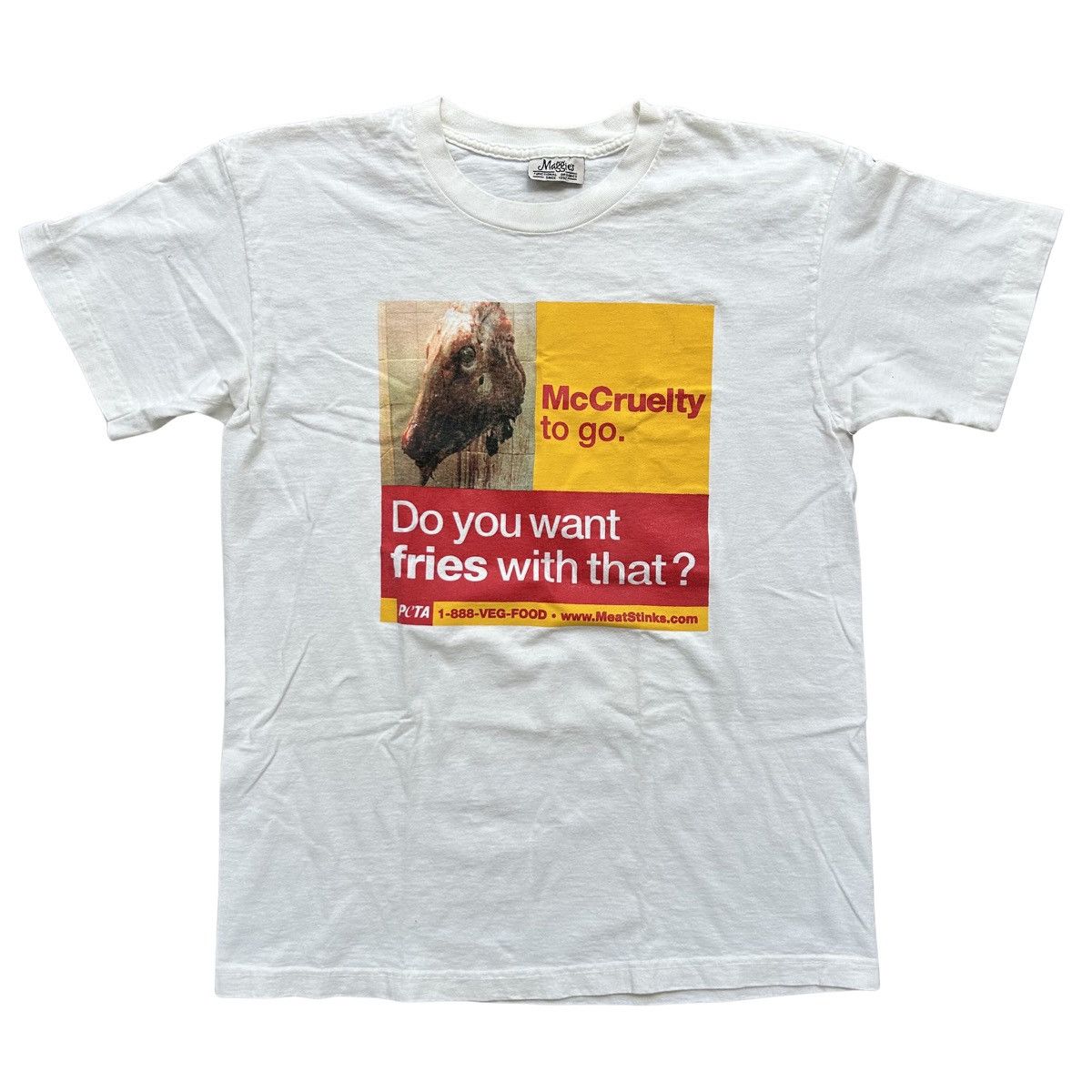 Vintage Vintage PETA McDonalds McCruelty Vegan Shirt Size Large RARE Size US L / EU 52-54 / 3 - 1 Thumbnail