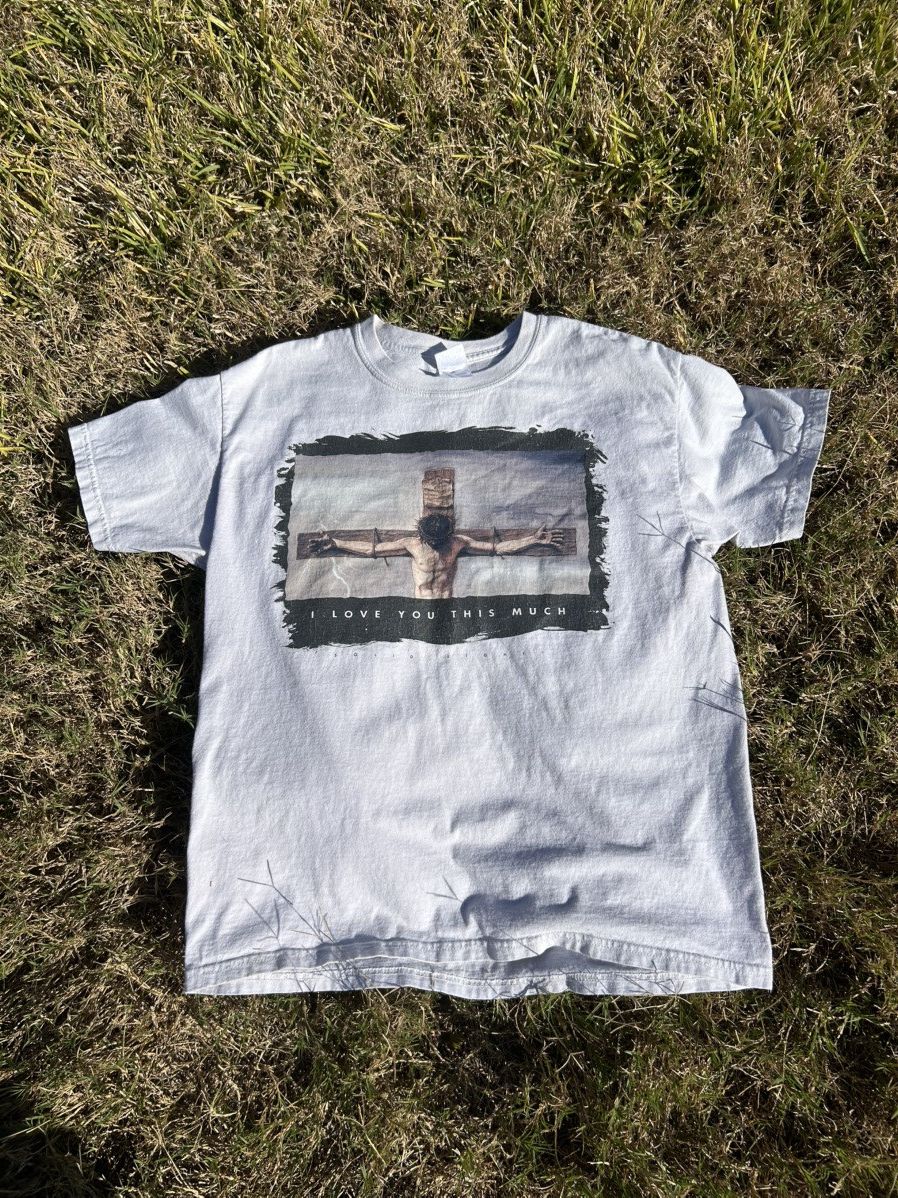 Gildan Vintage Rare "I Love You This Much" Jesus Christ Size US L / EU 52-54 / 3 - 1 Thumbnail