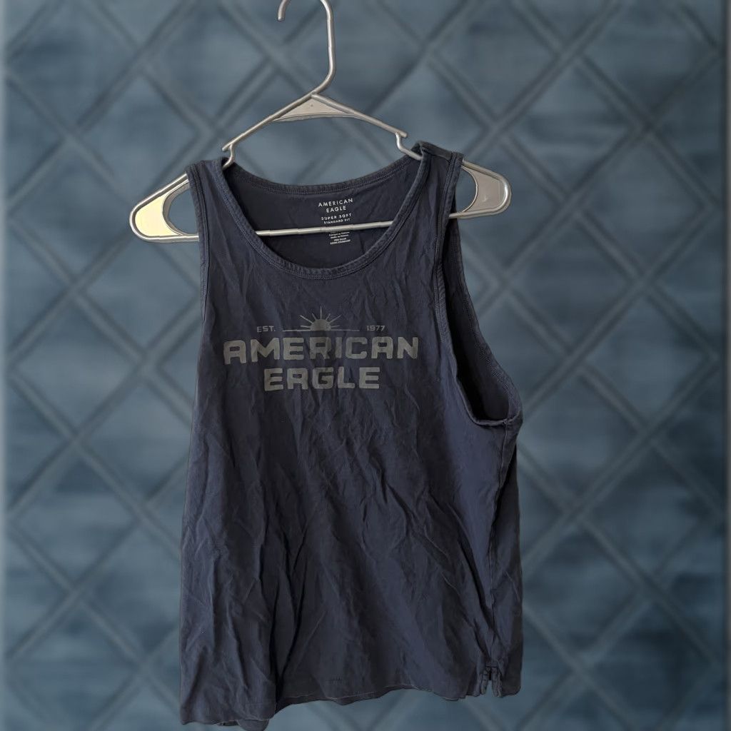 American Eagle Outfitters American Eagle Tank Top Shirt Men Small Black Super Soft Standard Fit Mens Size US S / EU 44-46 / 1 - 1 Thumbnail