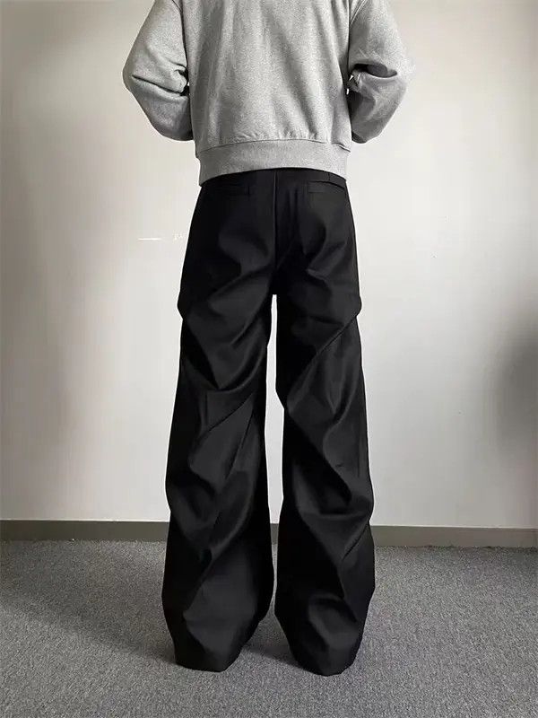 Japanese Brand VIBE Pleated micro flare loose casual suit trousers Size US 32 / EU 48 - 4 Thumbnail