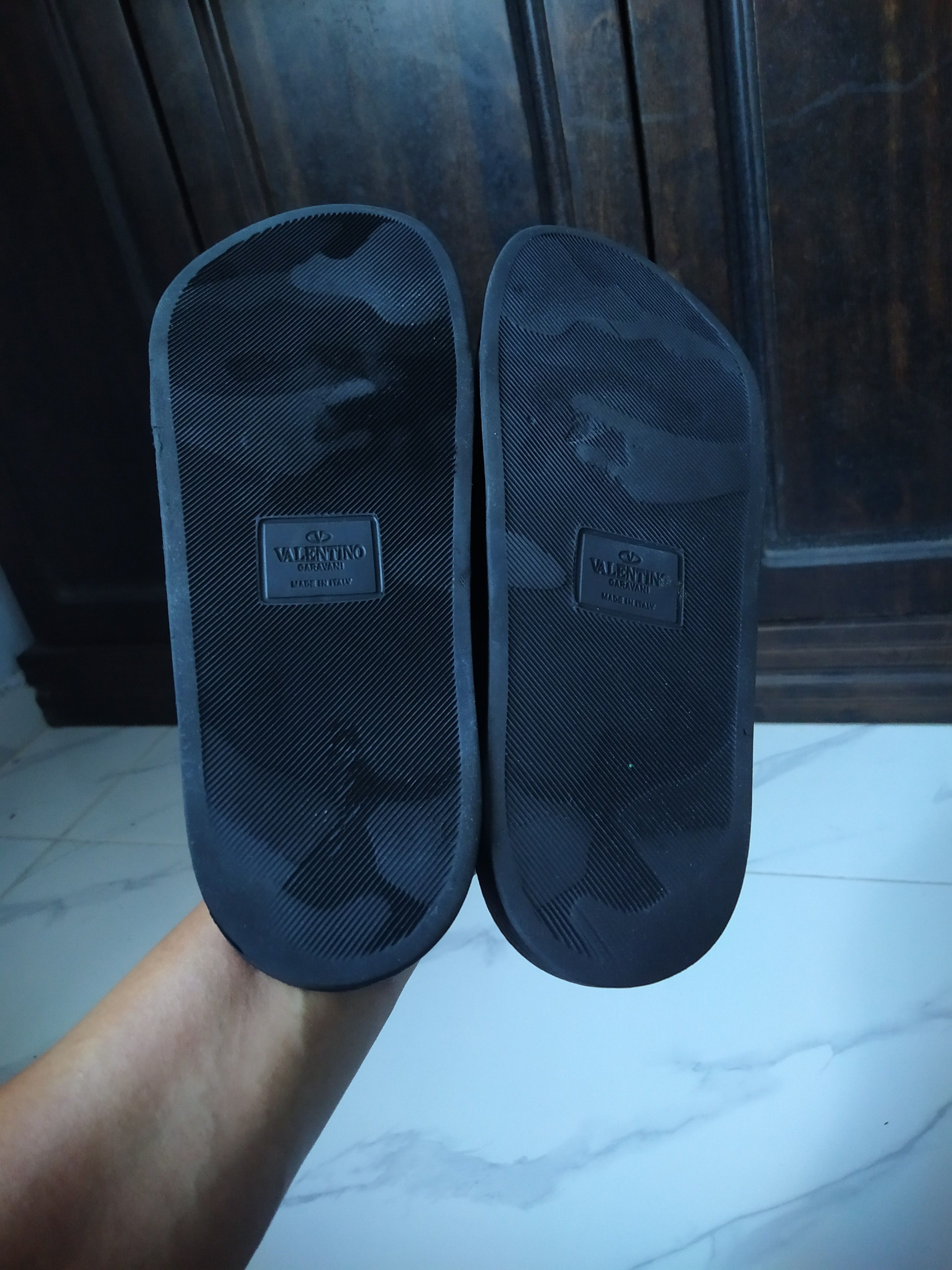 Valentino Valentino Garavani Men's Black White VLTN Logo Sandals Size US 8 / EU 41 - 4 Thumbnail
