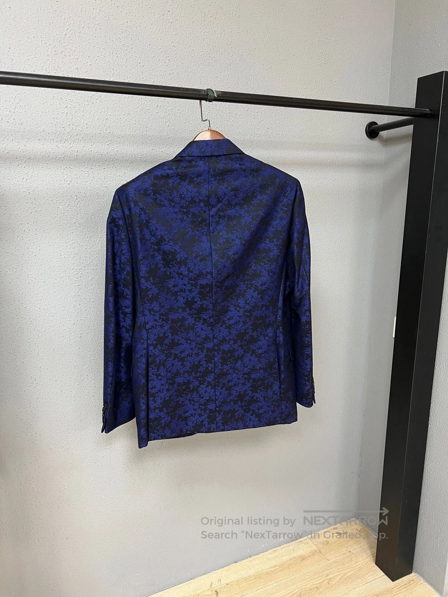Versace Versace Blazer with Floral Design in Blue. Size US L / EU 52-54 / 3 - 2 Thumbnail