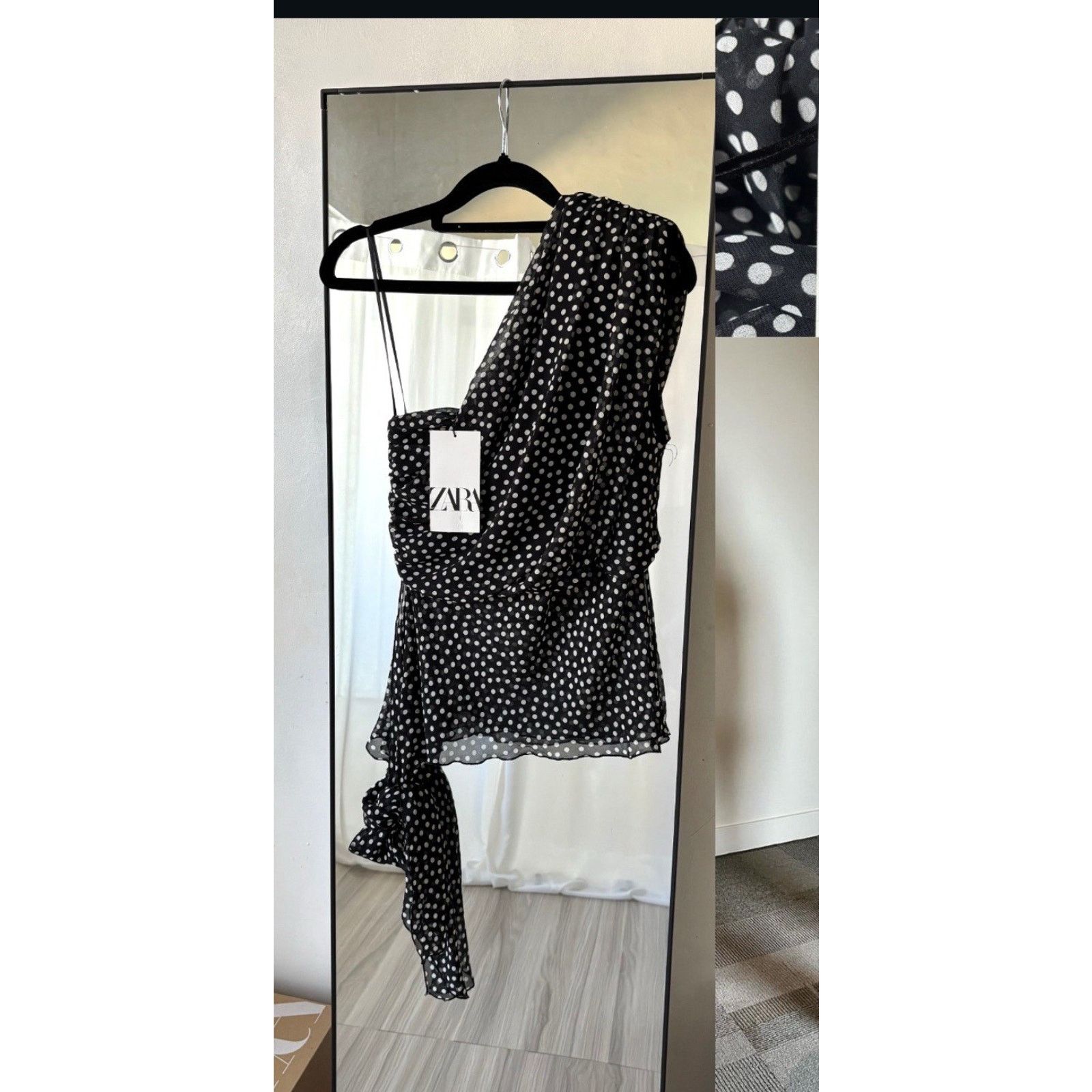 Zara Zara Asymmetric Polka Top Size Xs Brand New With Tag Size XS / US 0-2 / IT 36-38 - 3 Thumbnail
